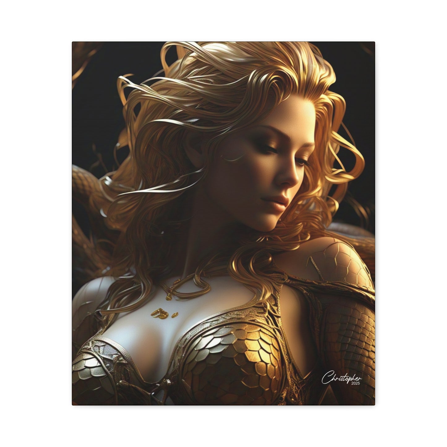 Fantasy Art Canvas Print - Serpent Goddess Home Decor