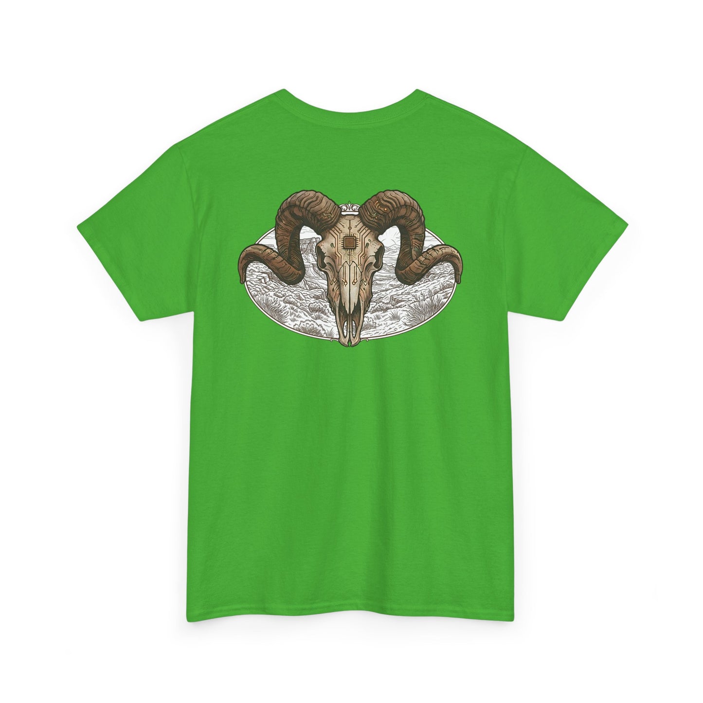 Ram Skull Graphic Tee Double Sided — 'Chestnut Valley, Oregon' Vintage Occult Shirt