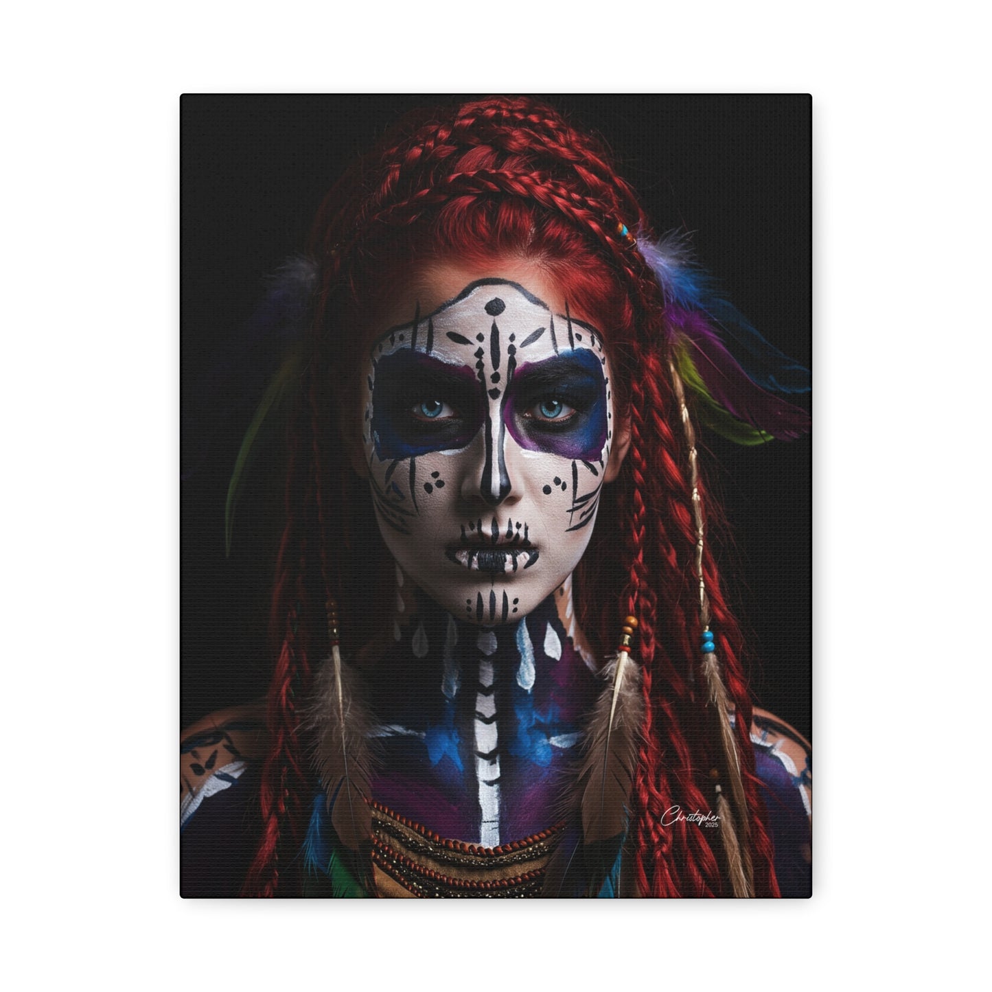 Colorful Tribal Art Canvas Print - Bohemian Home Decor