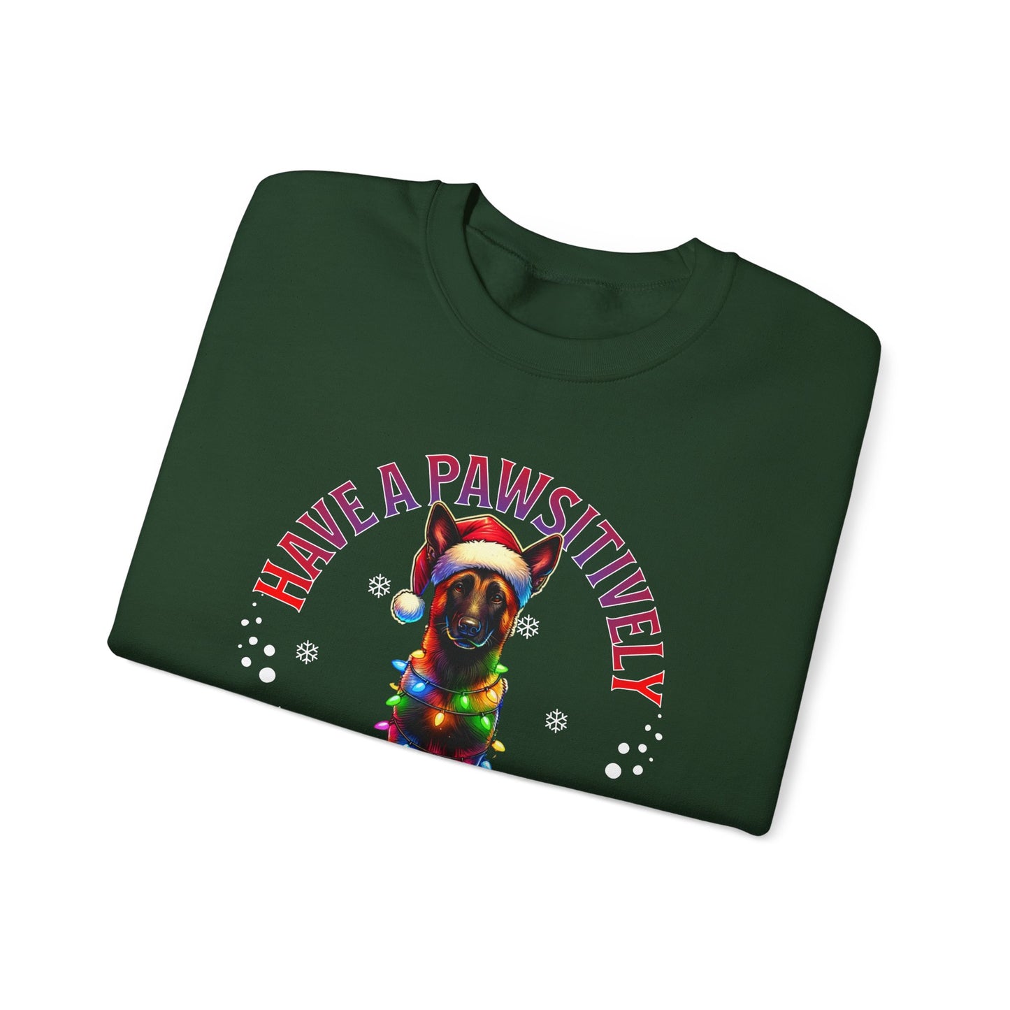 Christmas Dachshund Sweatshirt - "Have a Pawsitively Merry Christmas" Cute Holiday Dog Crewneck