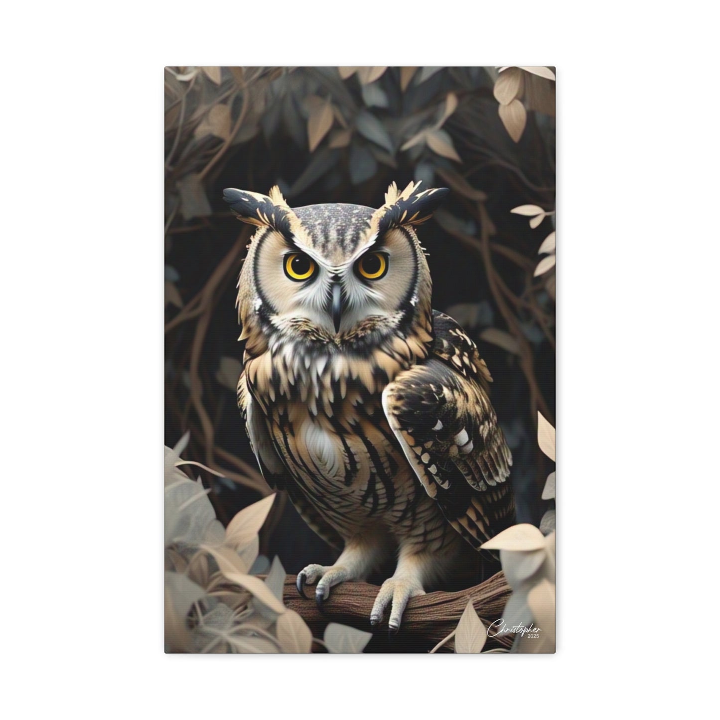 Realistic Owl Canvas Art - Nature Wall Decor for Home & Office