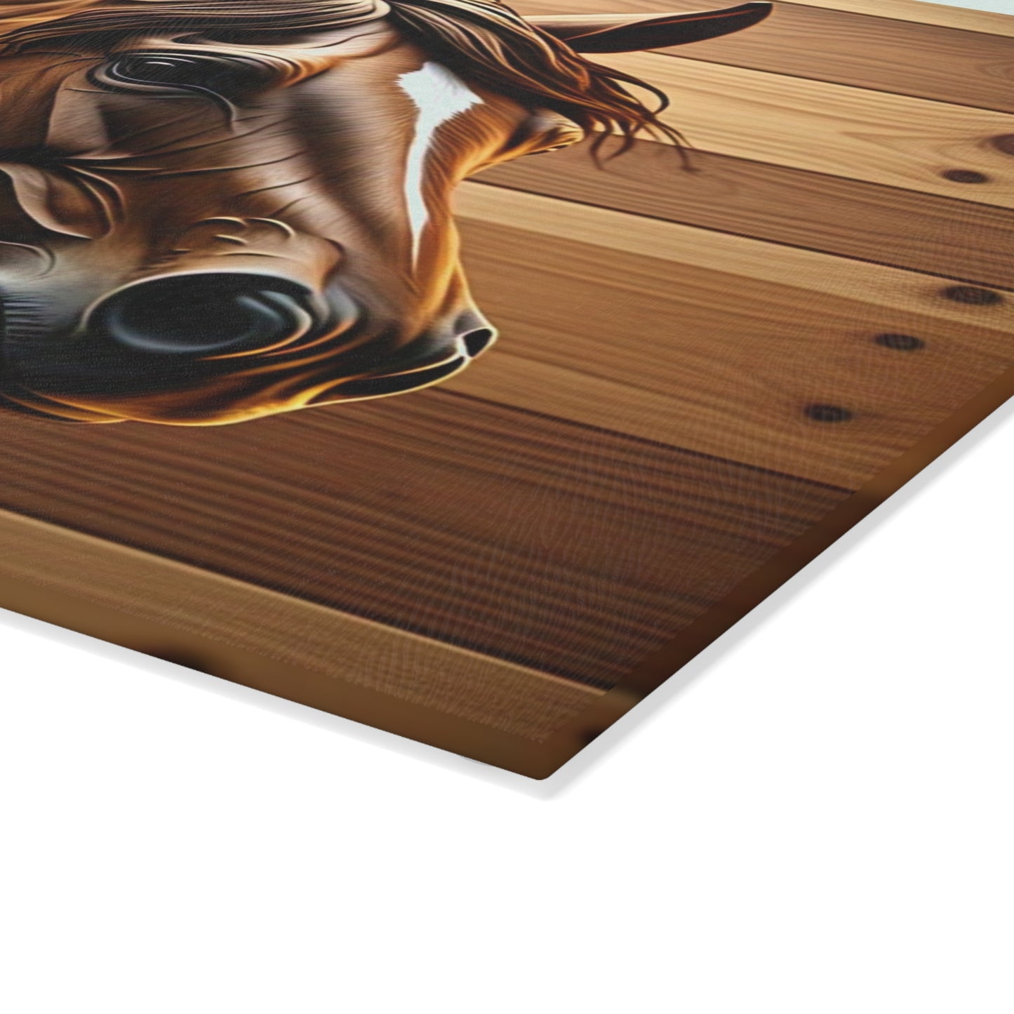 Equestrian Glass Cutting Board | Horse Lover Gift, Farmhouse Kitchen Decor, Unique Cooking Accessory, Rustic Kitchen, Home Decor