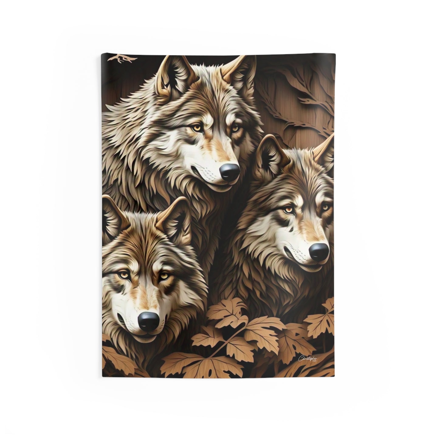 Wolf Pack Indoor Wall Tapestry, Home Decor, Nature Wall Art, Wilderness Decoration, Boho Style Tapestry, Cozy Living Room Accent