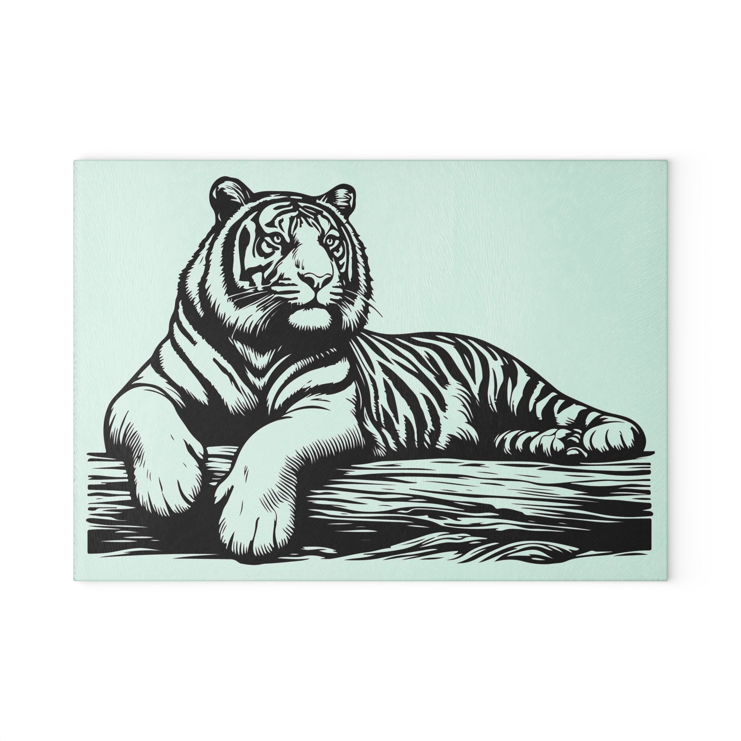 Elegant Tiger Glass Cutting Board | Perfect for Home Chefs & Wildlife Lovers