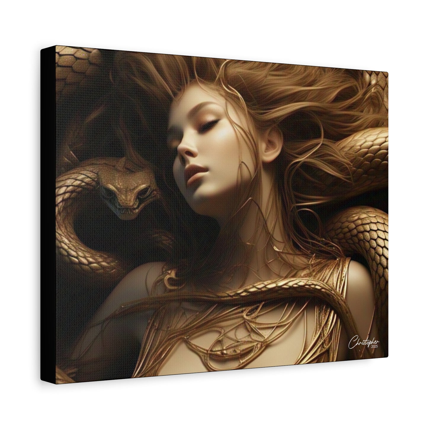 Goddess of Serpents Canvas Art - Stretched Matte Wall Decor