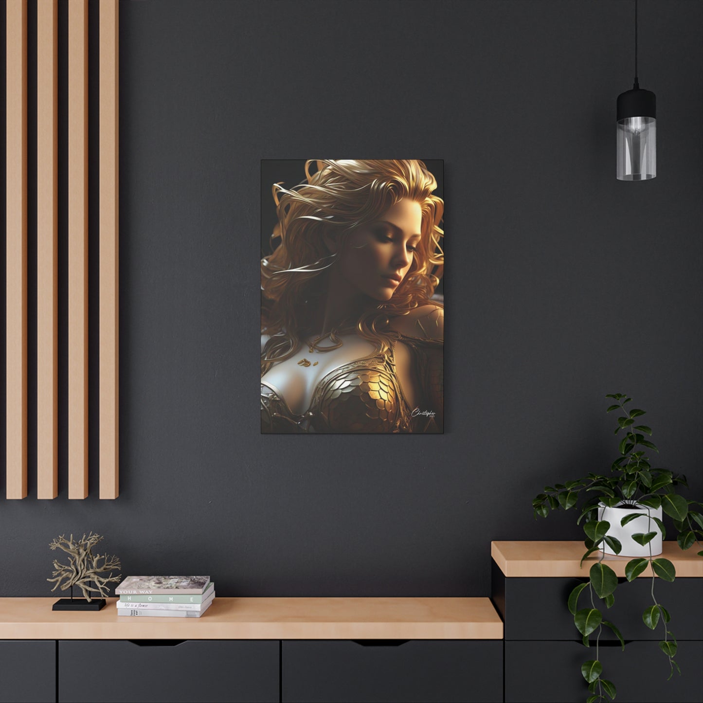 Fantasy Art Canvas Print - Serpent Goddess Home Decor