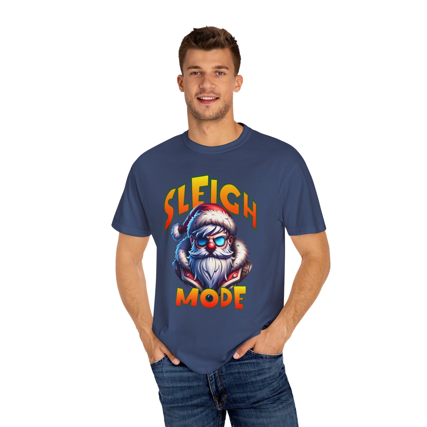 Sleigh Mode T-Shirt — Cool Santa Graphic Holiday Tee