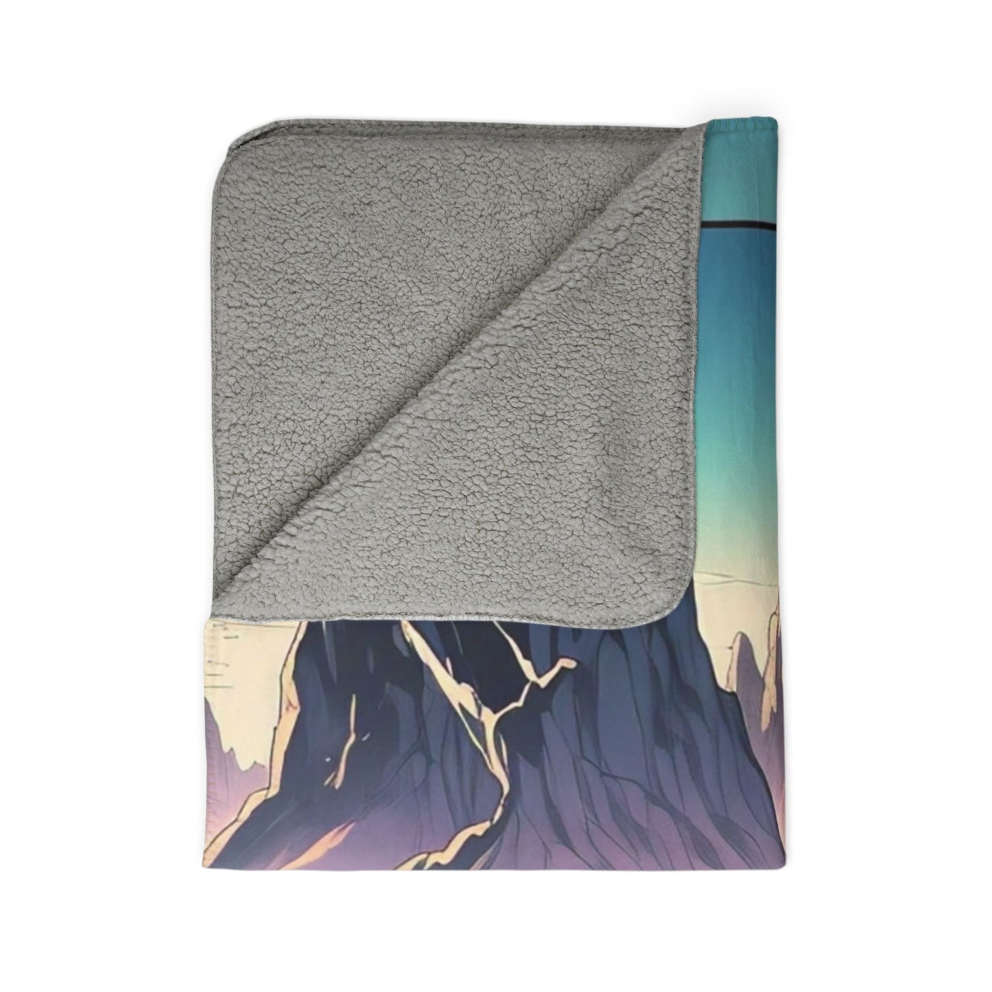 Serene Landscape Fleece Sherpa Blanket - Cozy Home Decor, Ideal for Camping, Picnics, and Gifts, Perfect for Relaxation