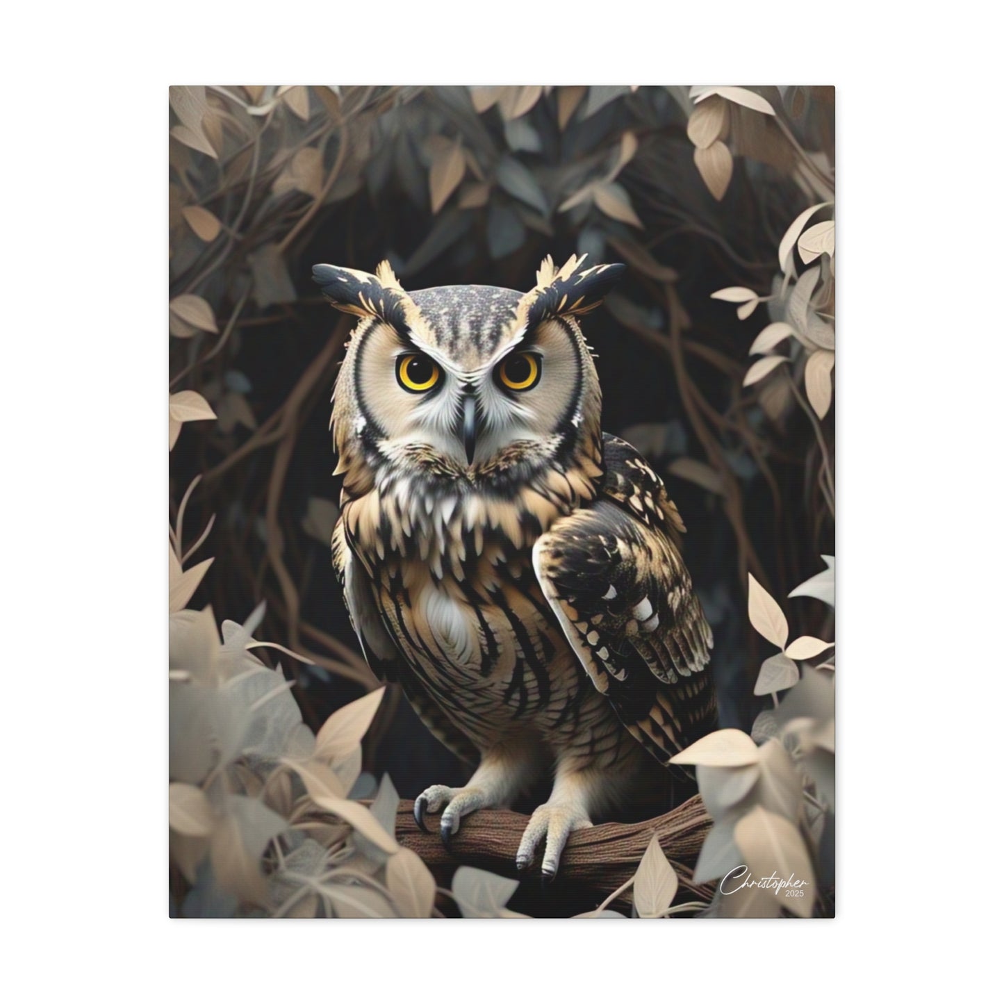 Realistic Owl Canvas Art - Nature Wall Decor for Home & Office