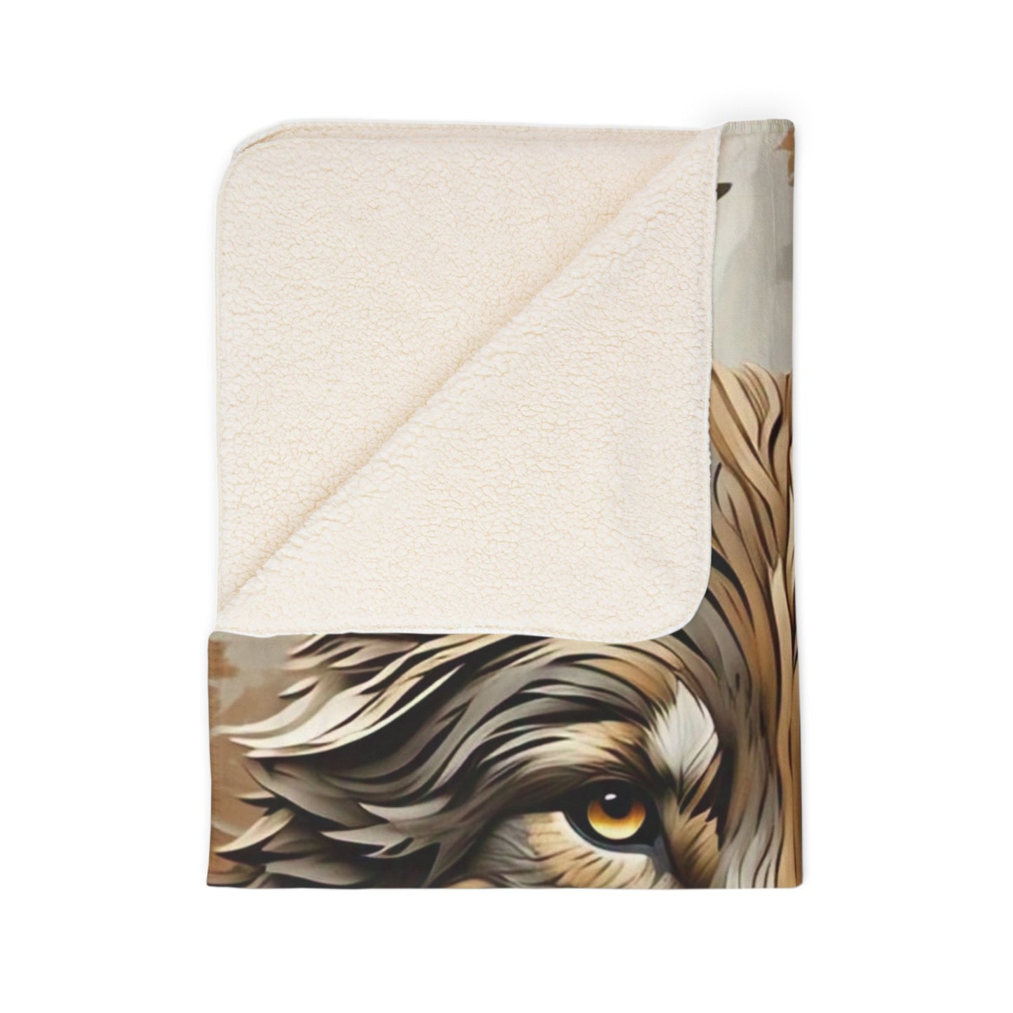 Wild Wolf Fleece Sherpa Blanket, Cozy Blanket for Nature Lovers, Autumn Decor, Gift for Animal Lovers, Cabin and Home