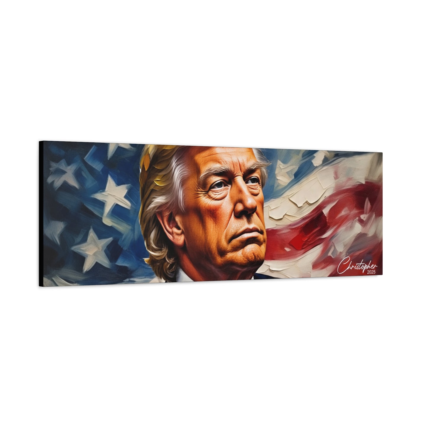 Patriotic Canvas Art, Stretched Wall Decor, Home Office, Gifts for Republicans, Political Enthusiasts, Americana Artwork
