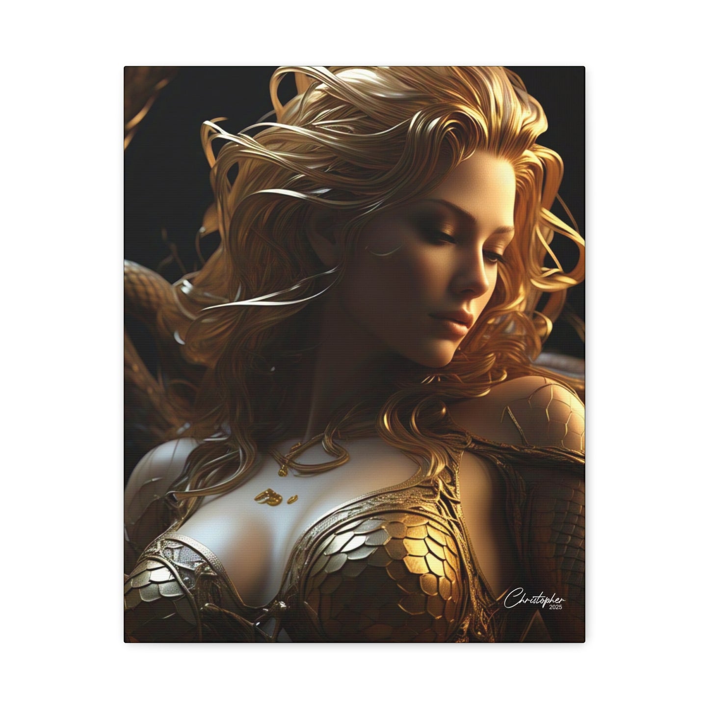 Fantasy Art Canvas Print - Serpent Goddess Home Decor