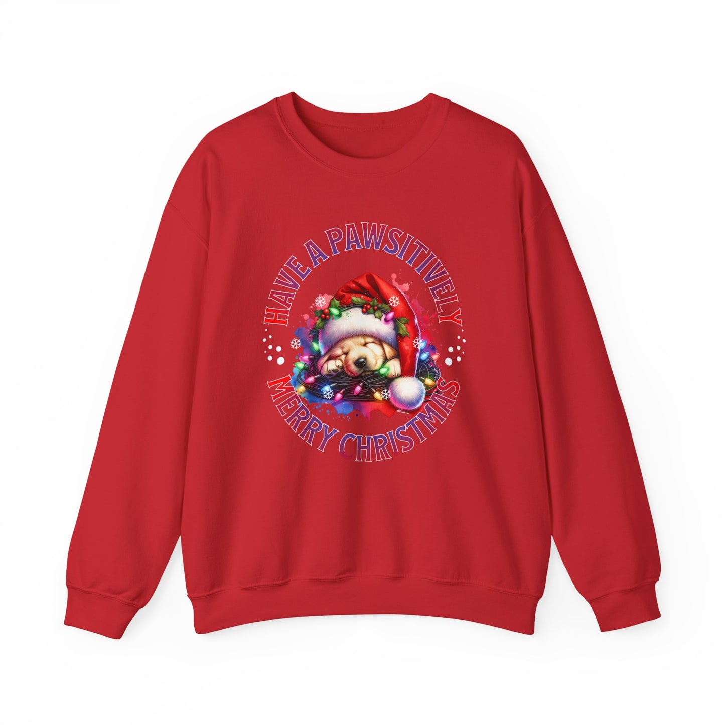 Have a Pawsitively Merry Christmas Sweatshirt — Cute Puppy Holiday Crewneck