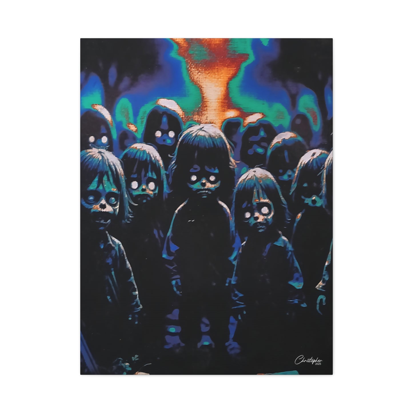 Original Laser Engraved Art, Full Wrapped Edges, Matte Canvas, Stretched, 1.25"