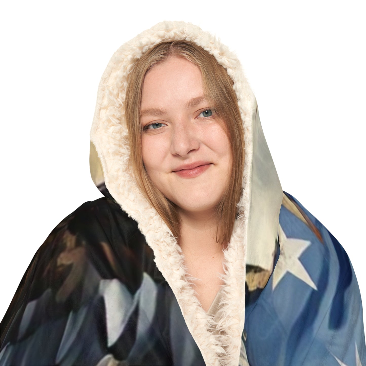 Patriotic Snuggle Blanket with Eagle Design, Cozy Throw Blanket, American Flag Blanket, Gift for Veterans, Home Decor, Camping Blanket