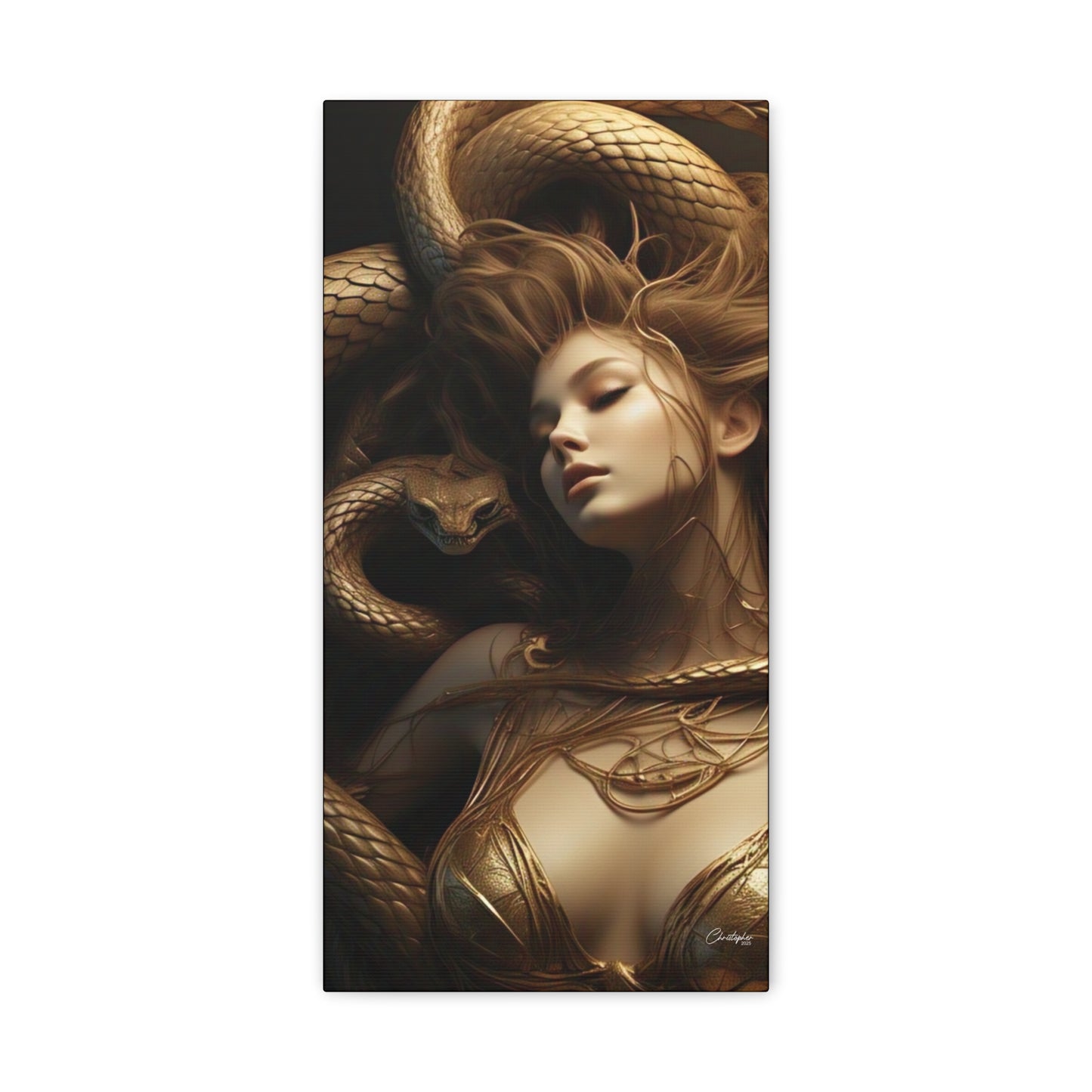 Goddess of Serpents Canvas Art - Stretched Matte Wall Decor