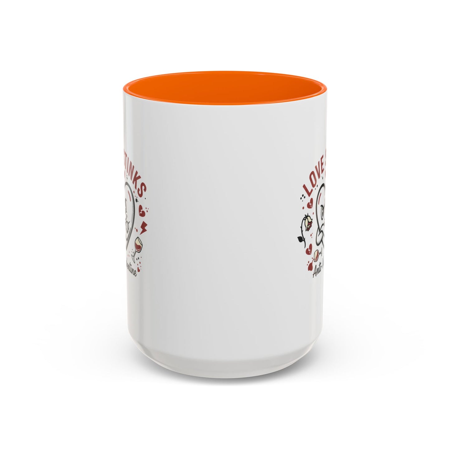 Coffee Mug — "Love Stinks" Anti-Valentine Heart Accent Mug (11/15oz)
