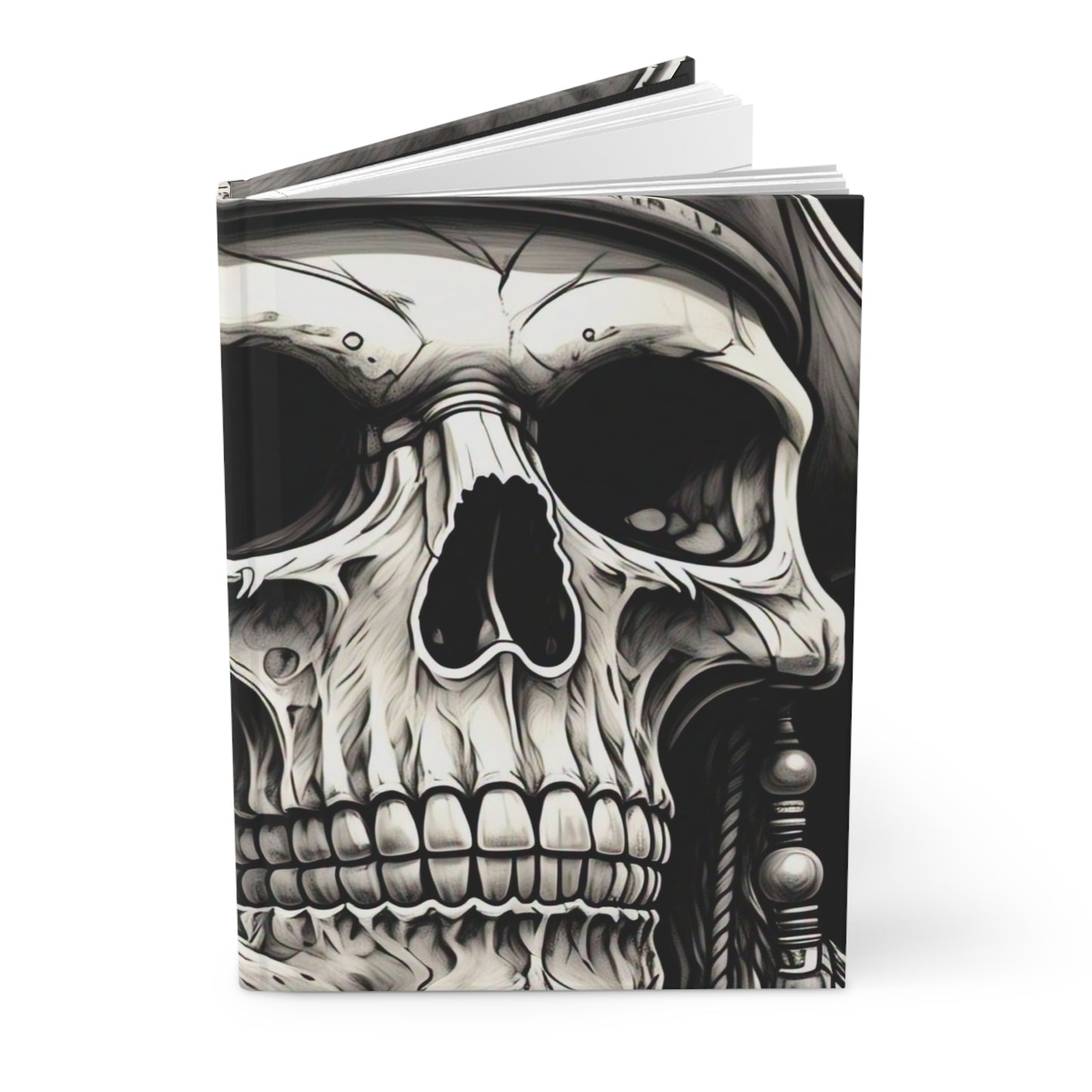Skull Pirate Journal, Matte Hardcover Notebook for Creative Writing, Perfect Gift for Artists, Halloween, Journaling, Sketching