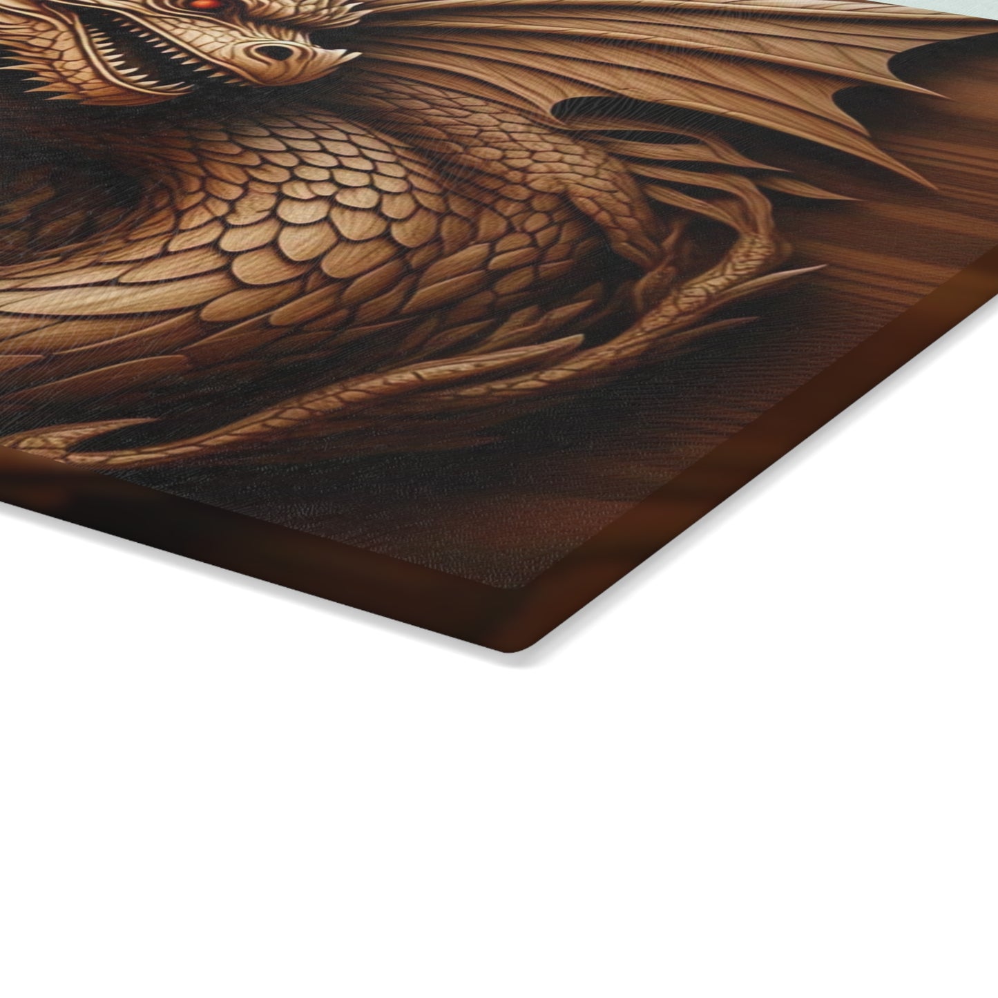 Dragon Design Glass Cutting Board, Kitchen Decor, Gift for Chefs, Fantasy Cooking Item, Unique Housewarming Present