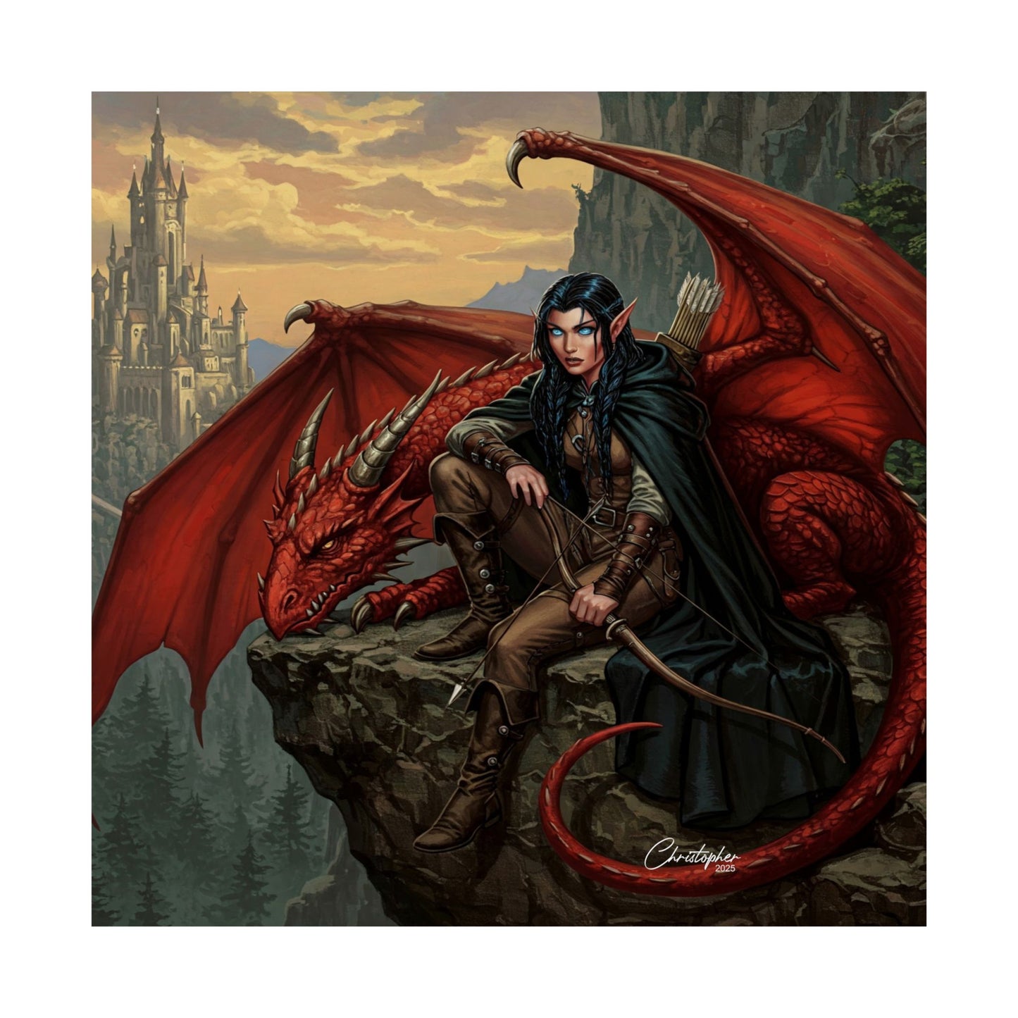 Fantasy Art Print, Wall Decor, Dragon Poster, Matte Finished Art, Gift for Fantasy Lovers, Home Decor, Fantasy Wall Art