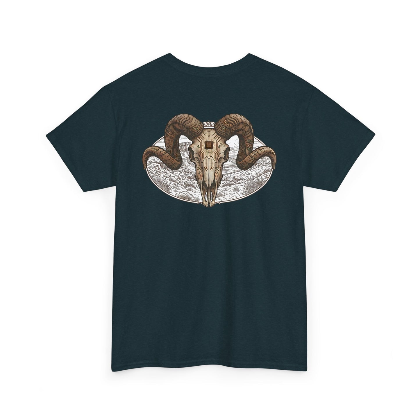 Ram Skull Graphic Tee Double Sided — 'Chestnut Valley, Oregon' Vintage Occult Shirt