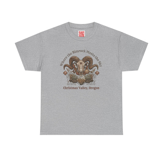 Ram Skull Graphic Tee Double Sided — 'Chestnut Valley, Oregon' Vintage Occult Shirt