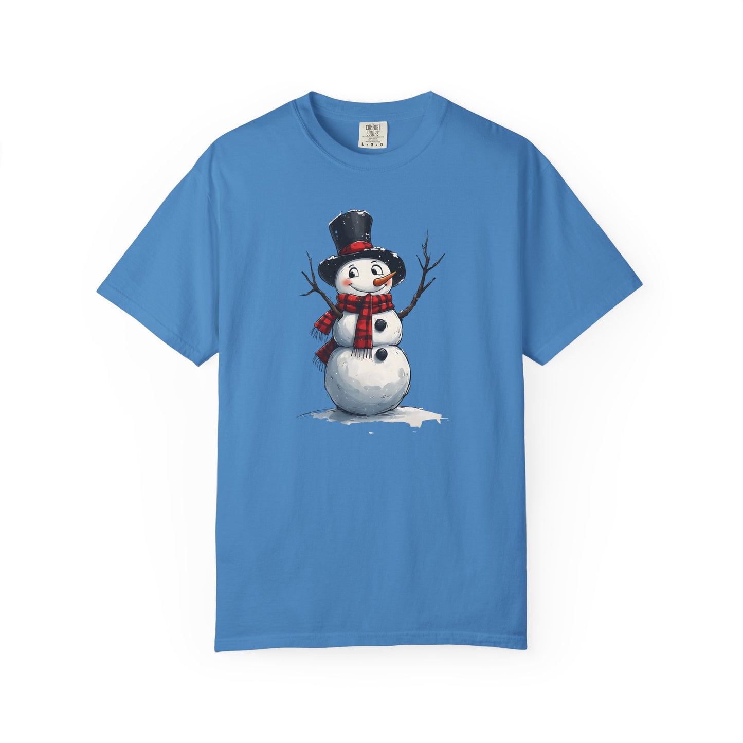 Snowman Tee — Cute Vintage Snowman with Scarf & Top Hat Holiday T-Shirt
