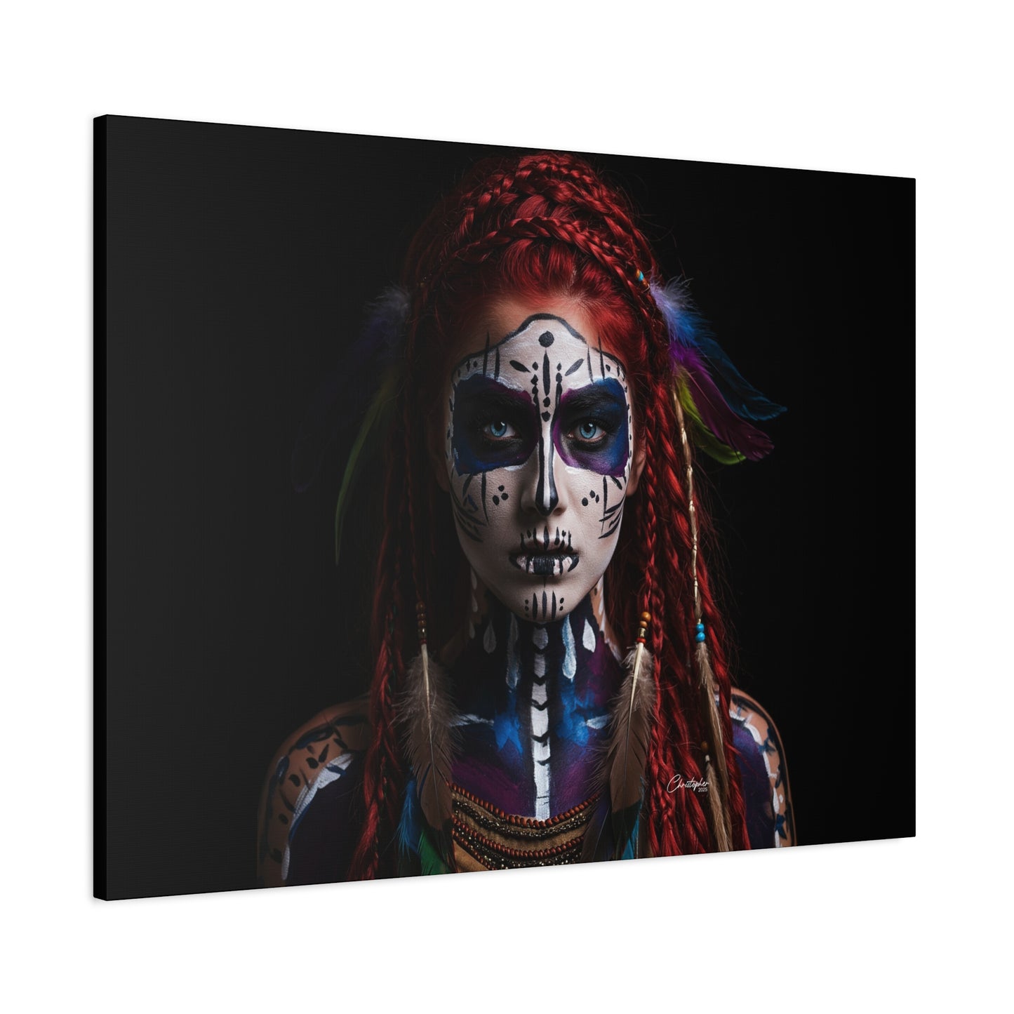 Colorful Tribal Art Canvas Print - Bohemian Home Decor