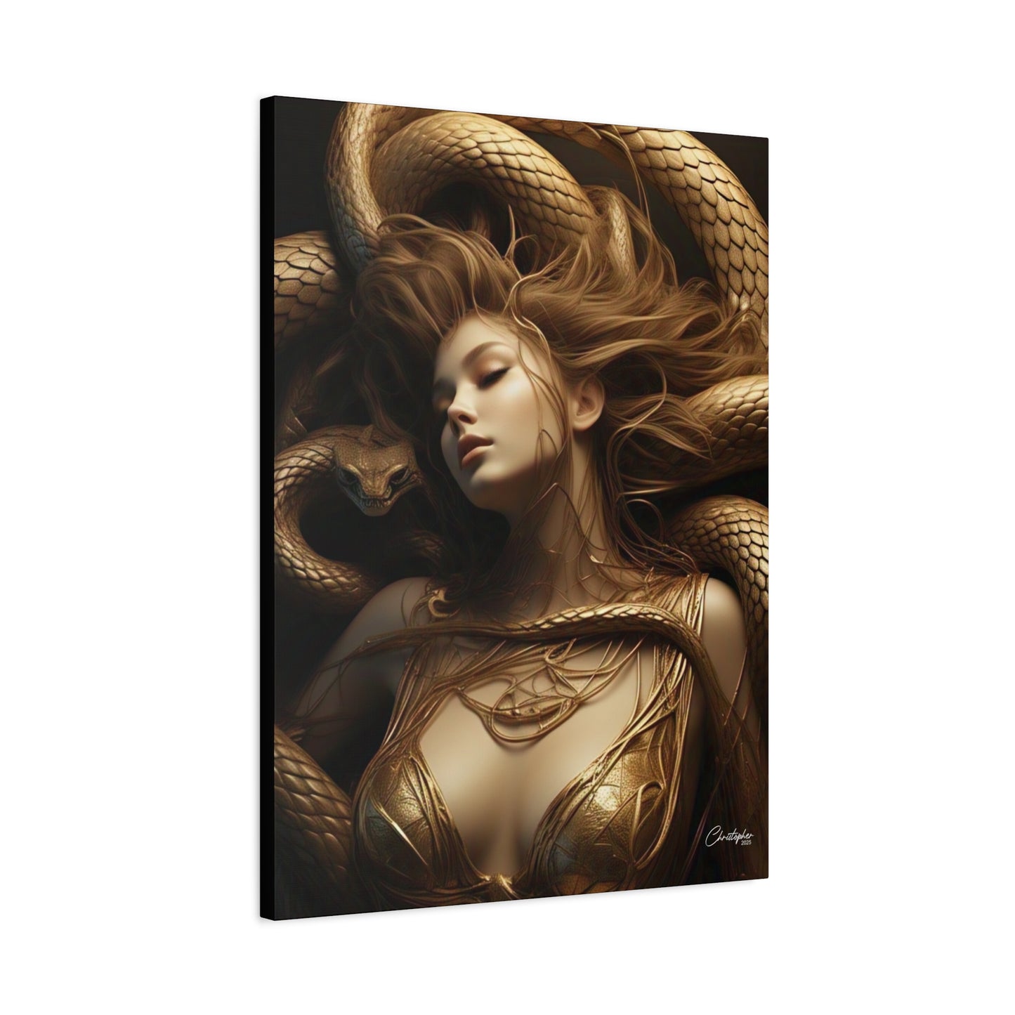 Goddess of Serpents Canvas Art - Stretched Matte Wall Decor