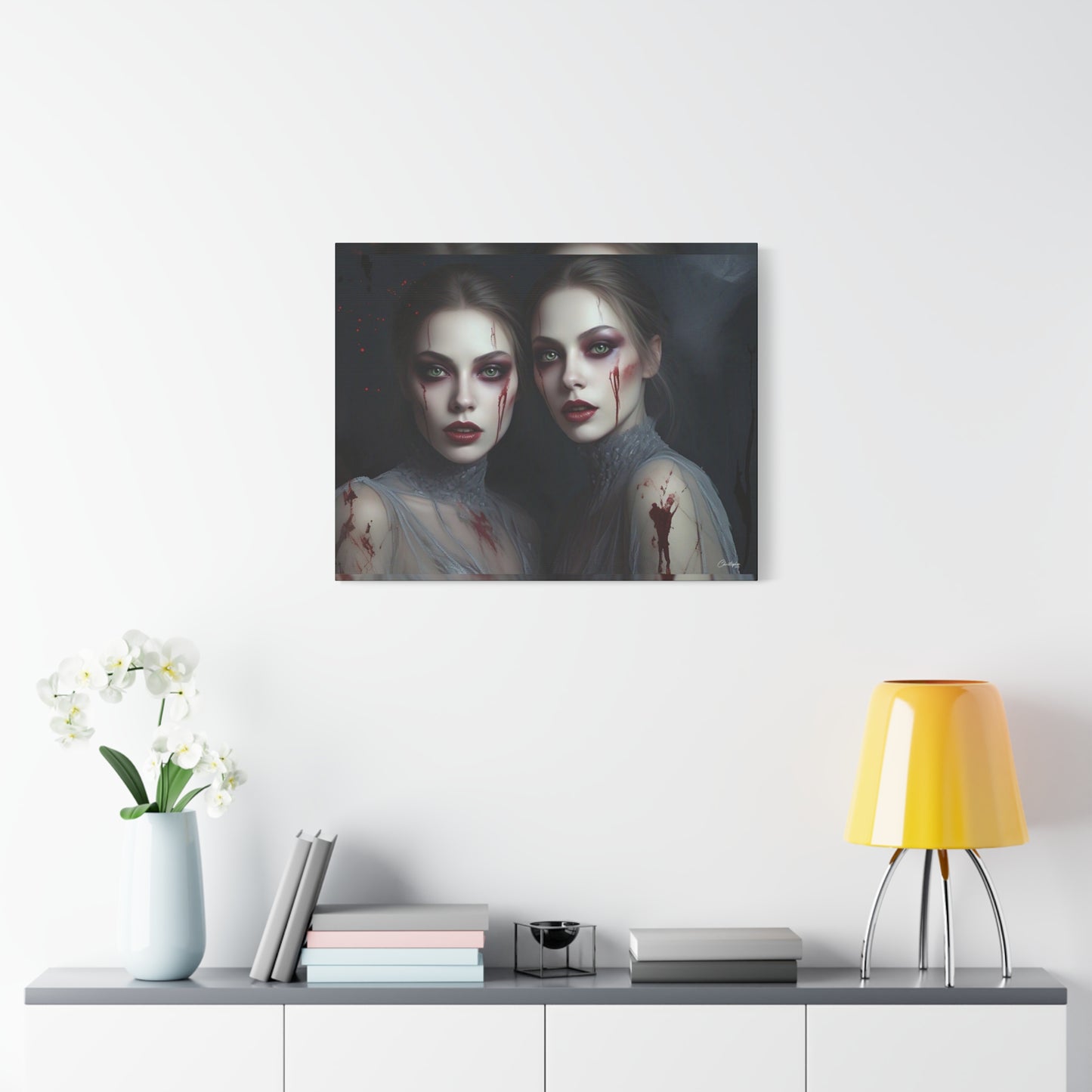 Spooky Art Canvas Print, Matte Canvas, Stretched Wall Decor, Gothic Home Decor, Halloween Art, Unique Gift
