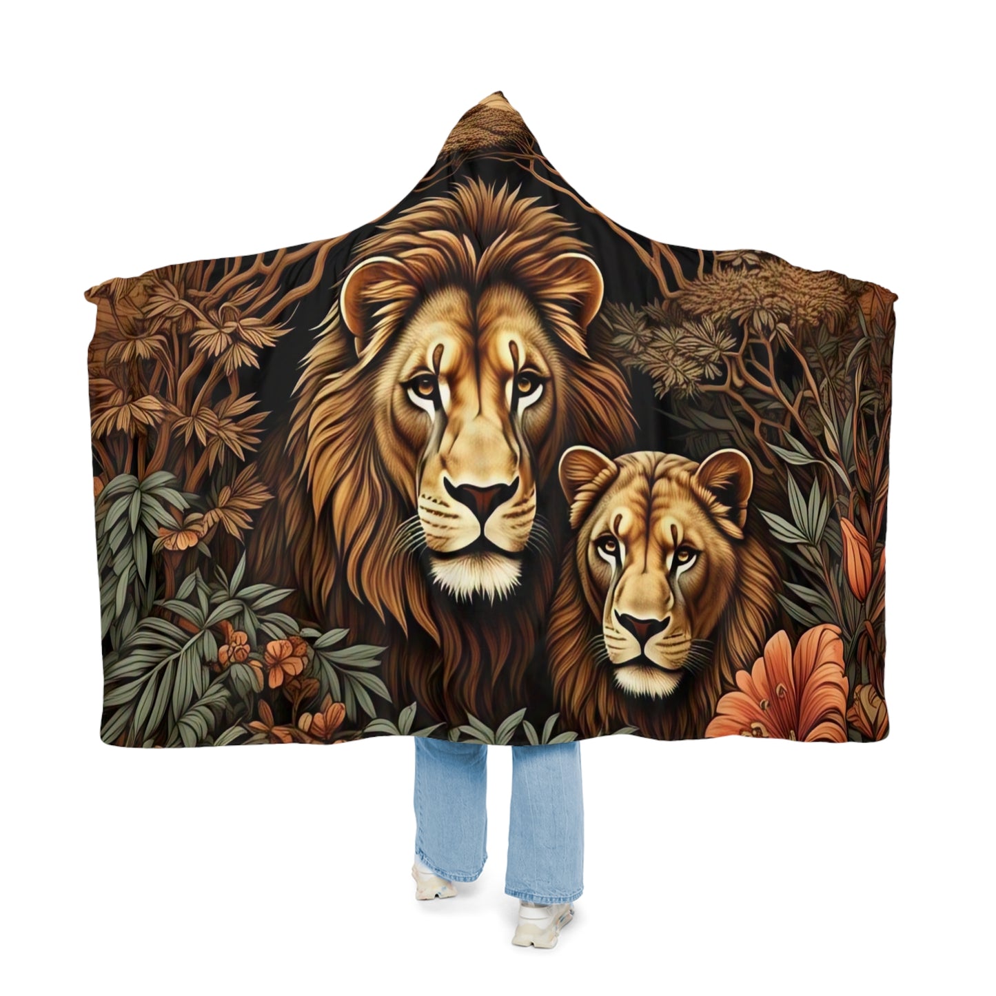 Cozy Jungle Lion Snuggle Blanket | Soft Throw for Home, Gift Idea, Animal Lover's Decor, Warm Blanket, Wildlife Art