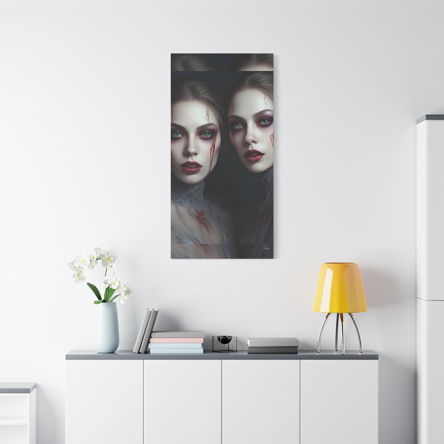Spooky Art Canvas Print, Matte Canvas, Stretched Wall Decor, Gothic Home Decor, Halloween Art, Unique Gift
