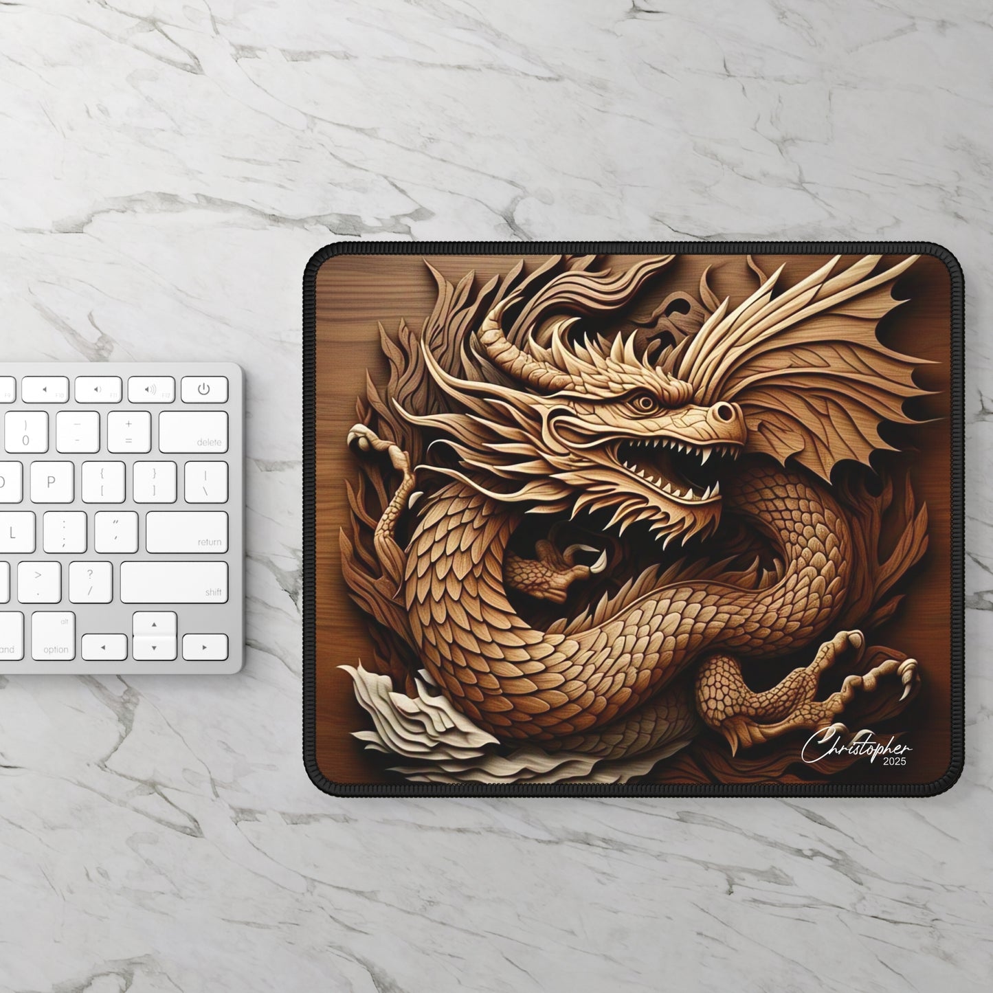 Dragon-Sculpted Gaming Mouse Pad, Gamer Desk Decor, PC Accessories, Gaming Gift, Dragon Art Mousepad