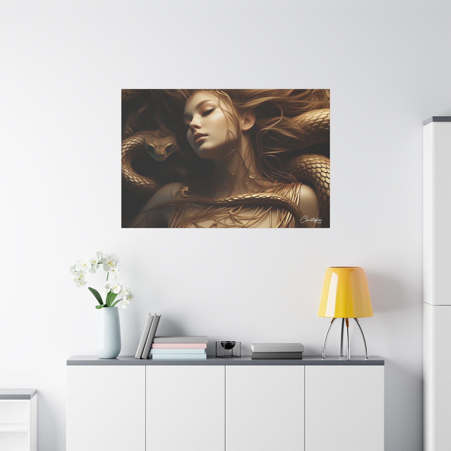 Goddess of Serpents Canvas Art - Stretched Matte Wall Decor