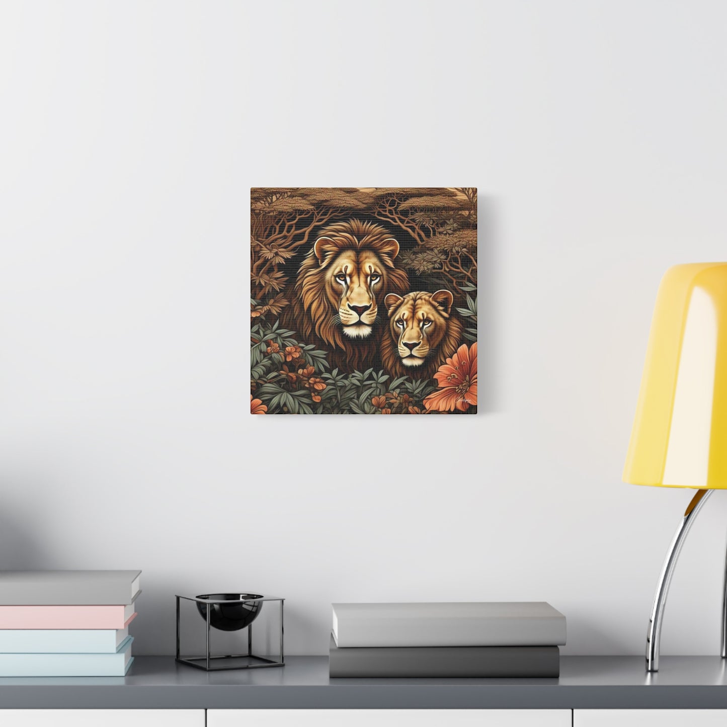 Majestic Lion Family Canvas Wall Art, Animal Lovers Decor, Wildlife Home Accent, Gift for Nature Enthusiasts, Meaningful Family Art