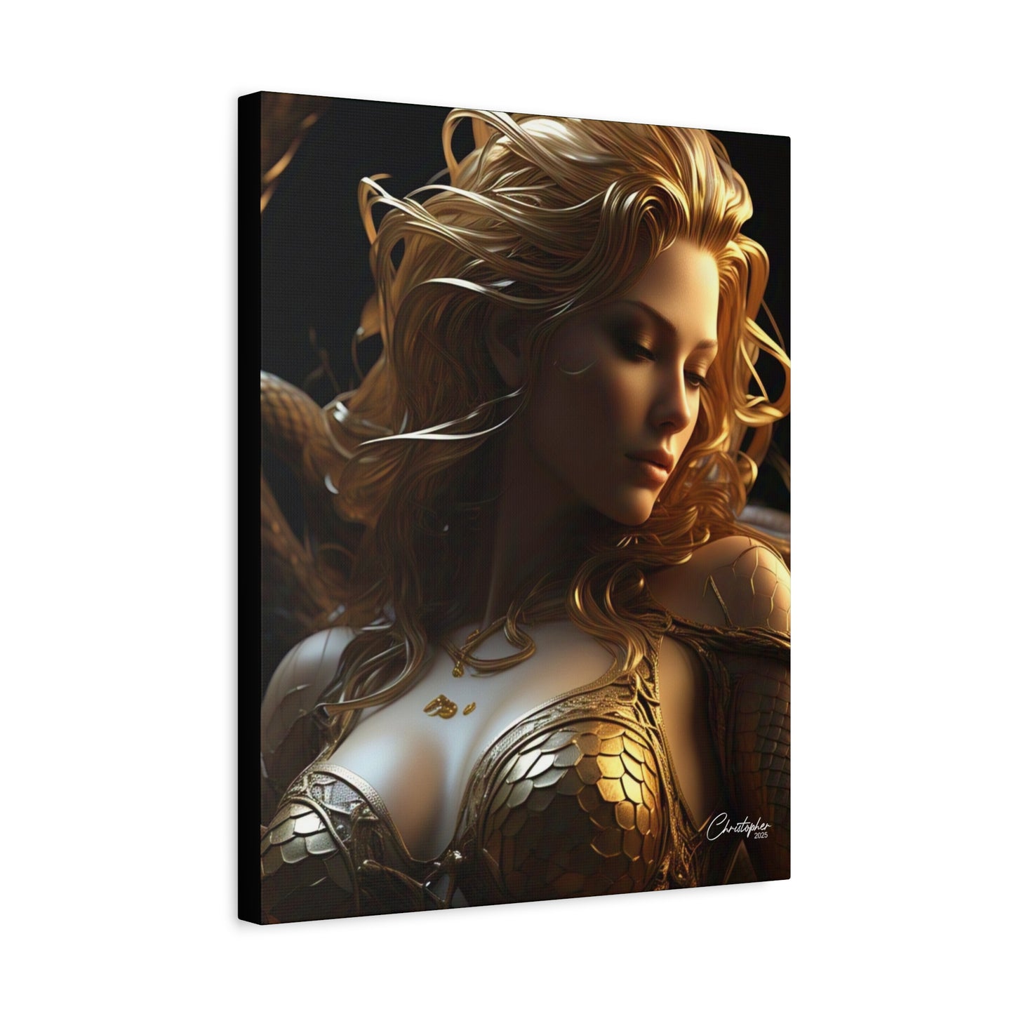 Fantasy Art Canvas Print - Serpent Goddess Home Decor