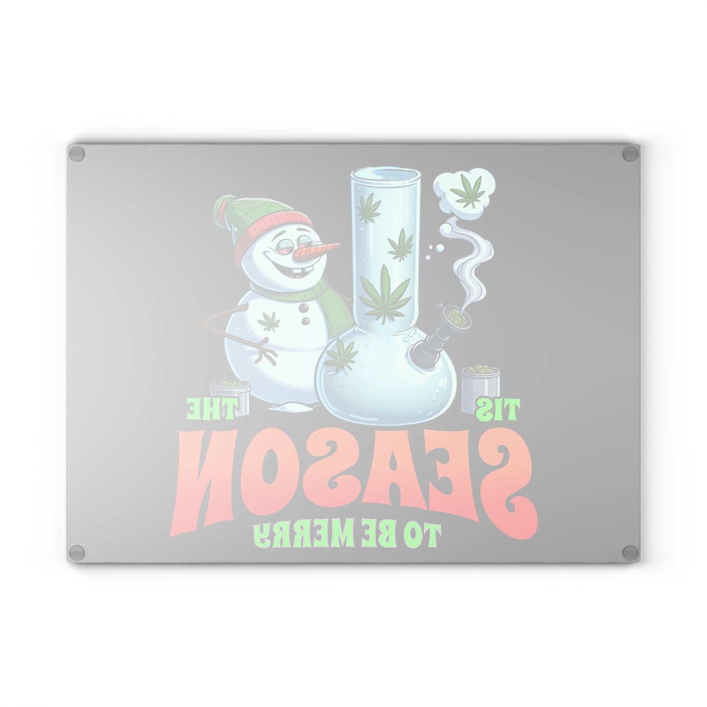 Festive Glass Cutting Board - 'Tis the Season to Be Merry, Holiday Kitchen Decor, Unique Gift for Chefs, Stoner Decor, Christmas Party [...]