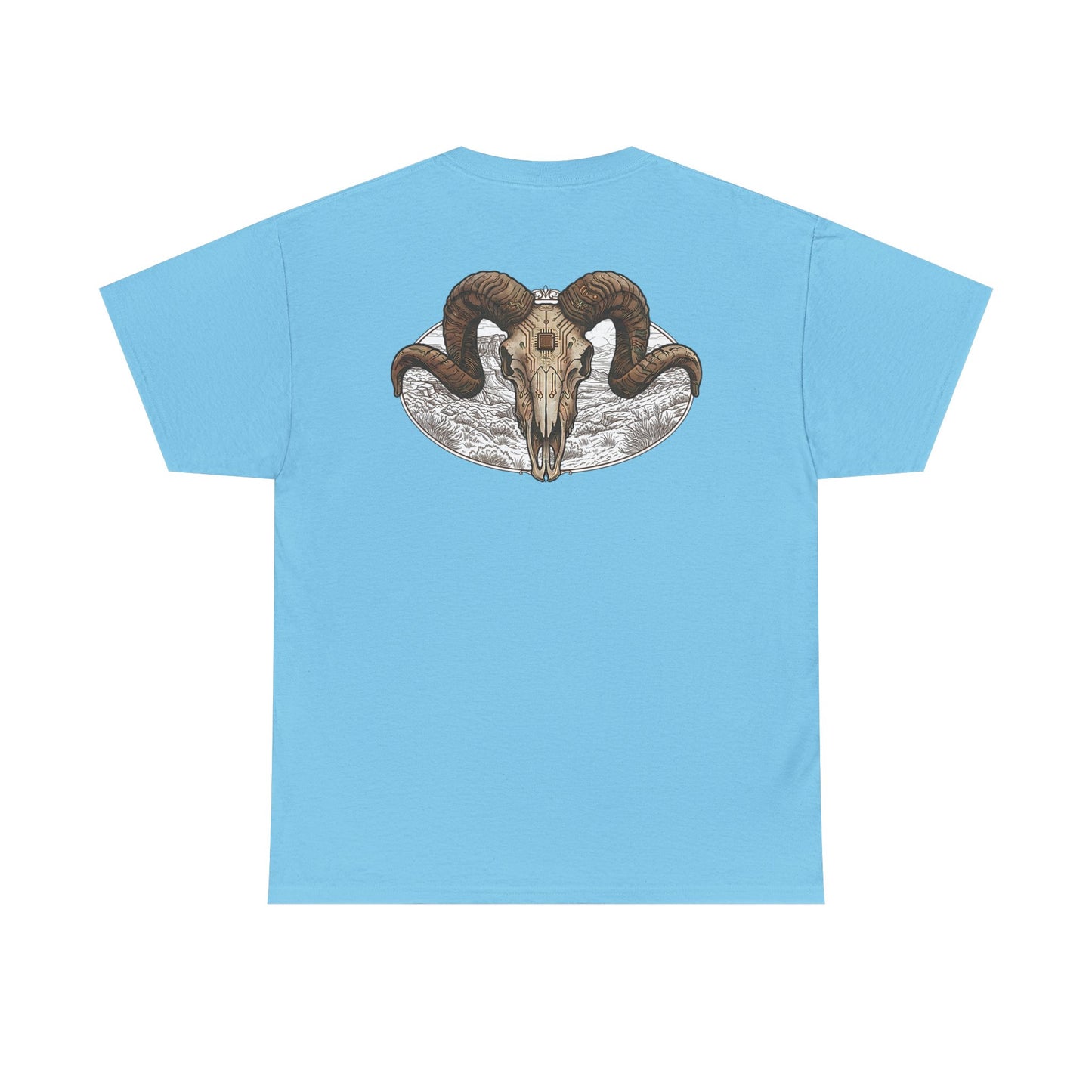 Ram Skull Graphic Tee Double Sided — 'Chestnut Valley, Oregon' Vintage Occult Shirt