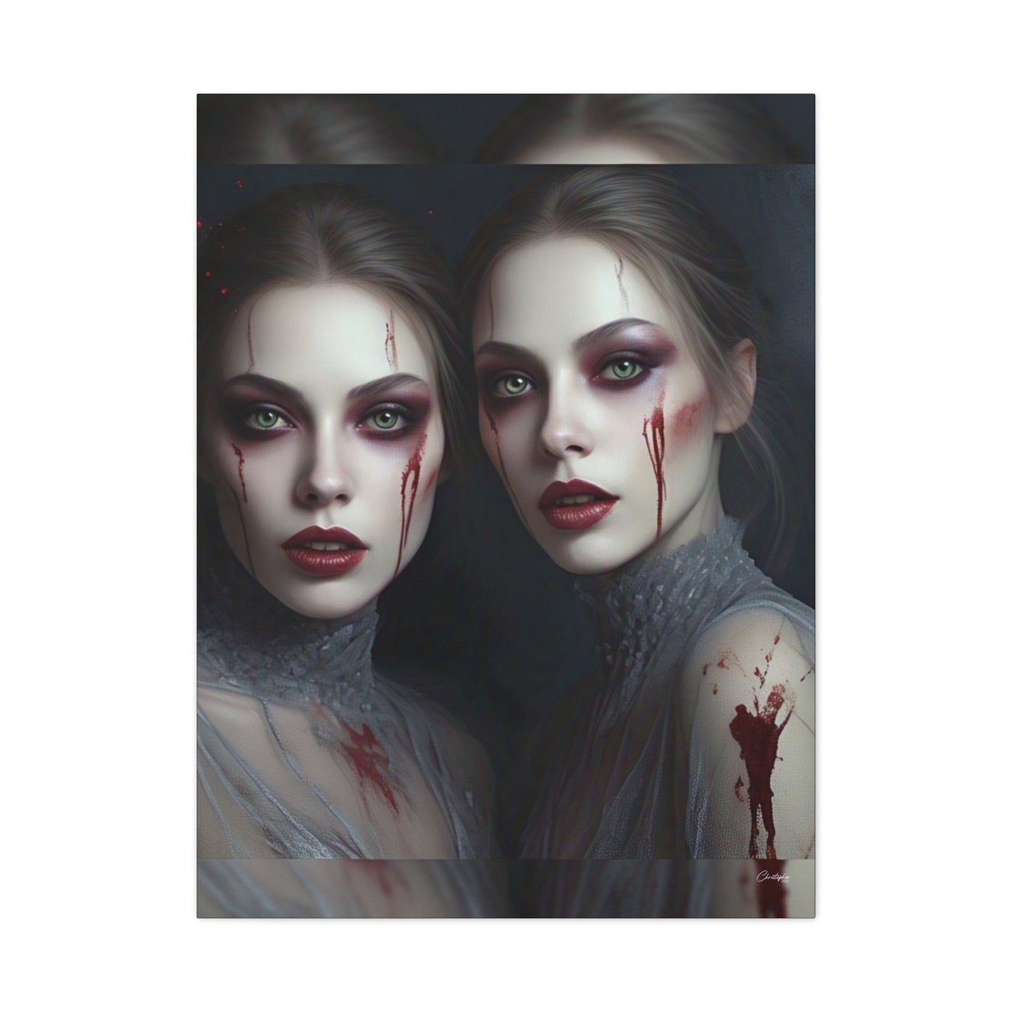 Spooky Art Canvas Print, Matte Canvas, Stretched Wall Decor, Gothic Home Decor, Halloween Art, Unique Gift