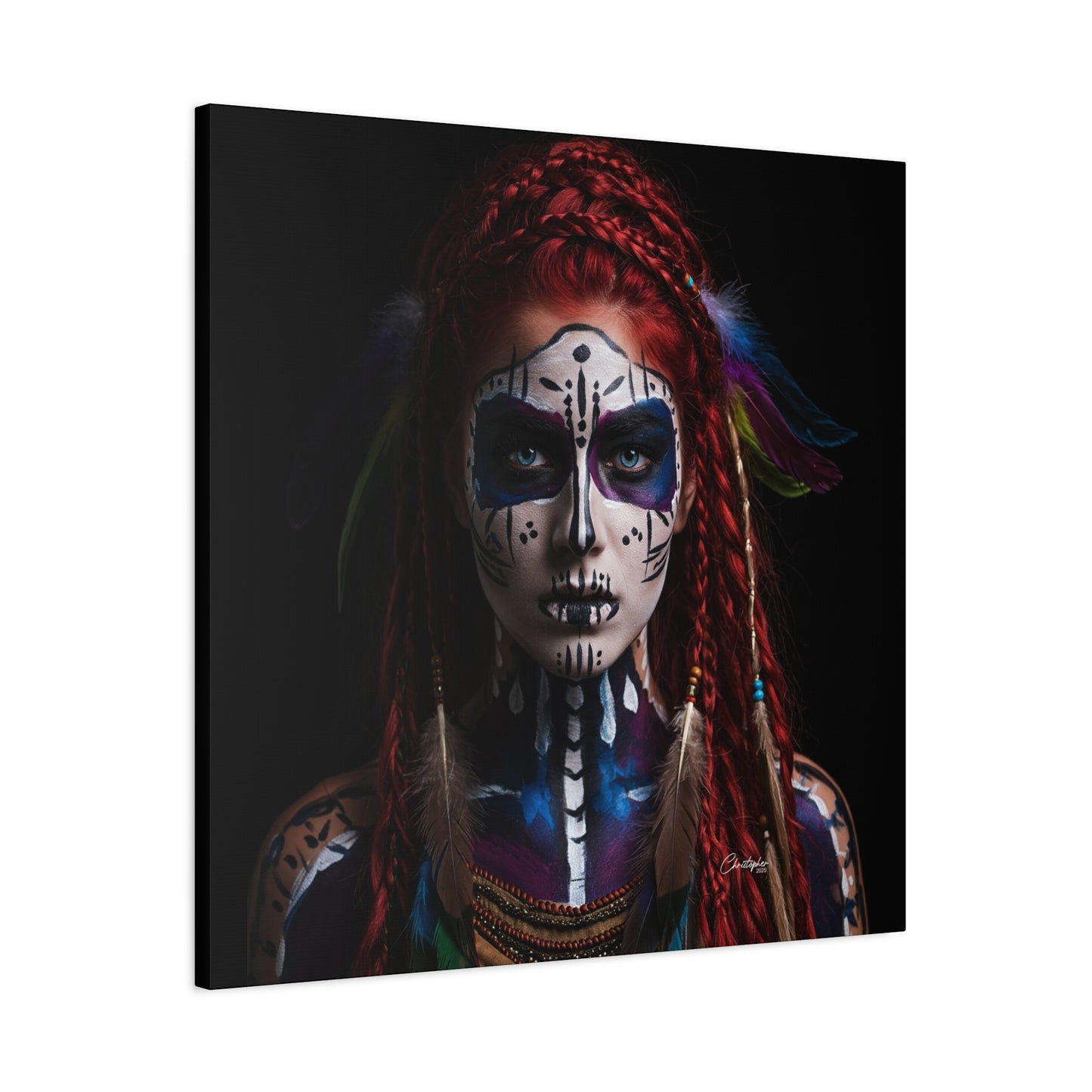 Colorful Tribal Art Canvas Print - Bohemian Home Decor