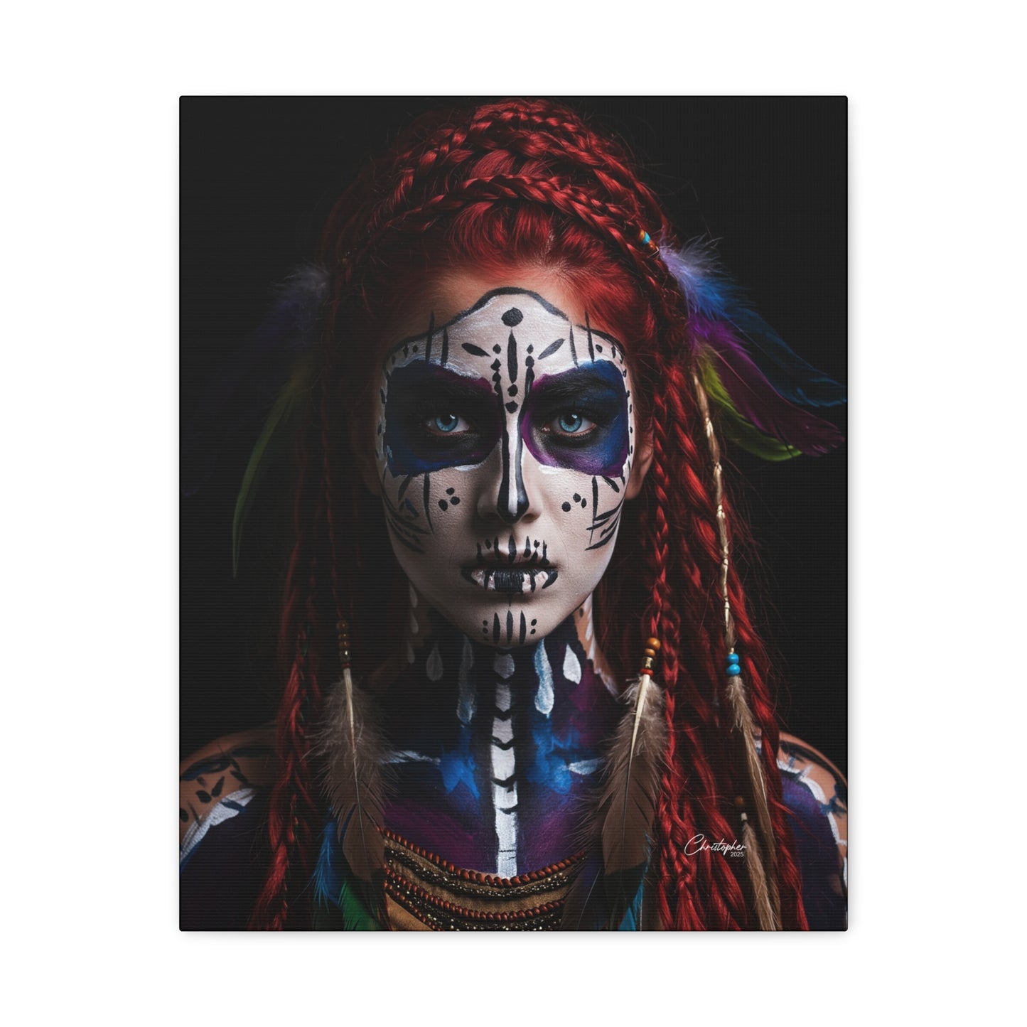 Colorful Tribal Art Canvas Print - Bohemian Home Decor