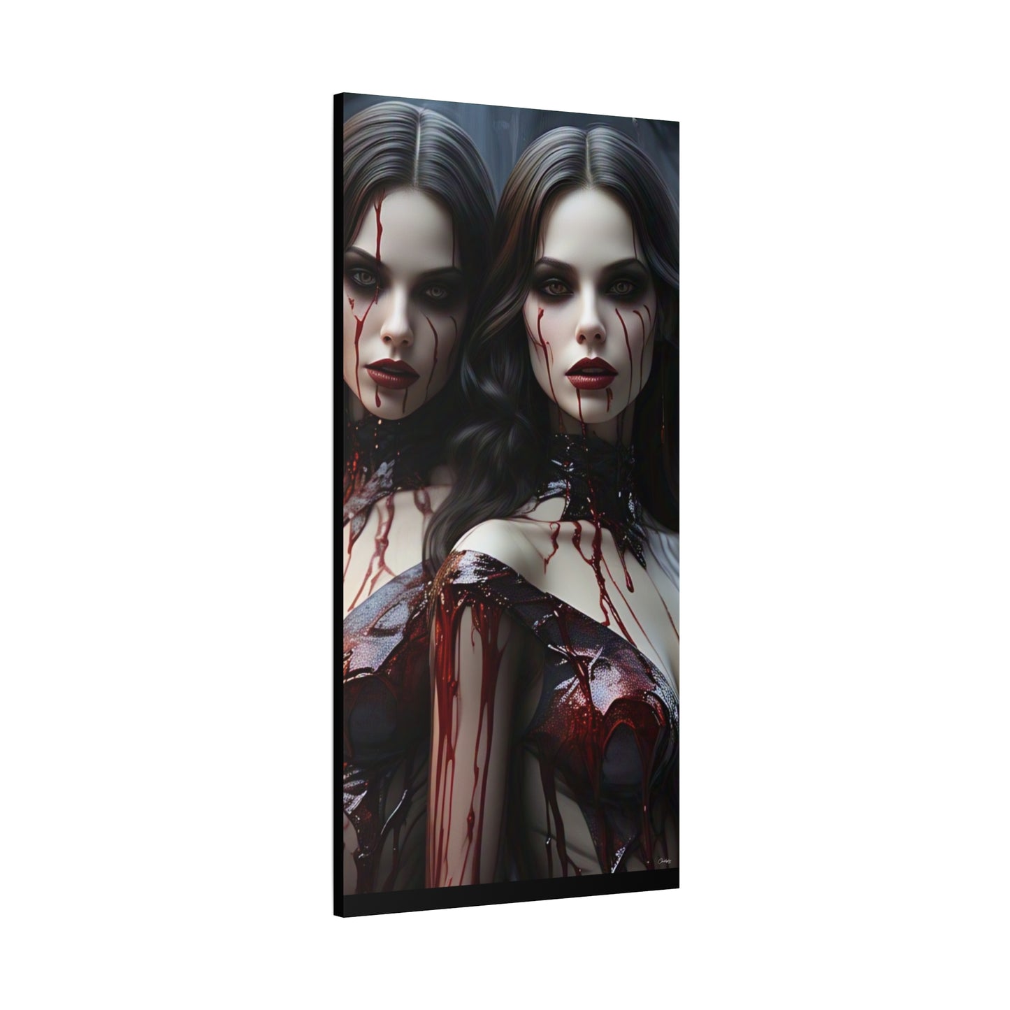 Gothic Vampire Canvas Art, Wall Decor, Horror Artwork, Halloween Home Decor, Spooky Room Accent, Unique Gift Idea