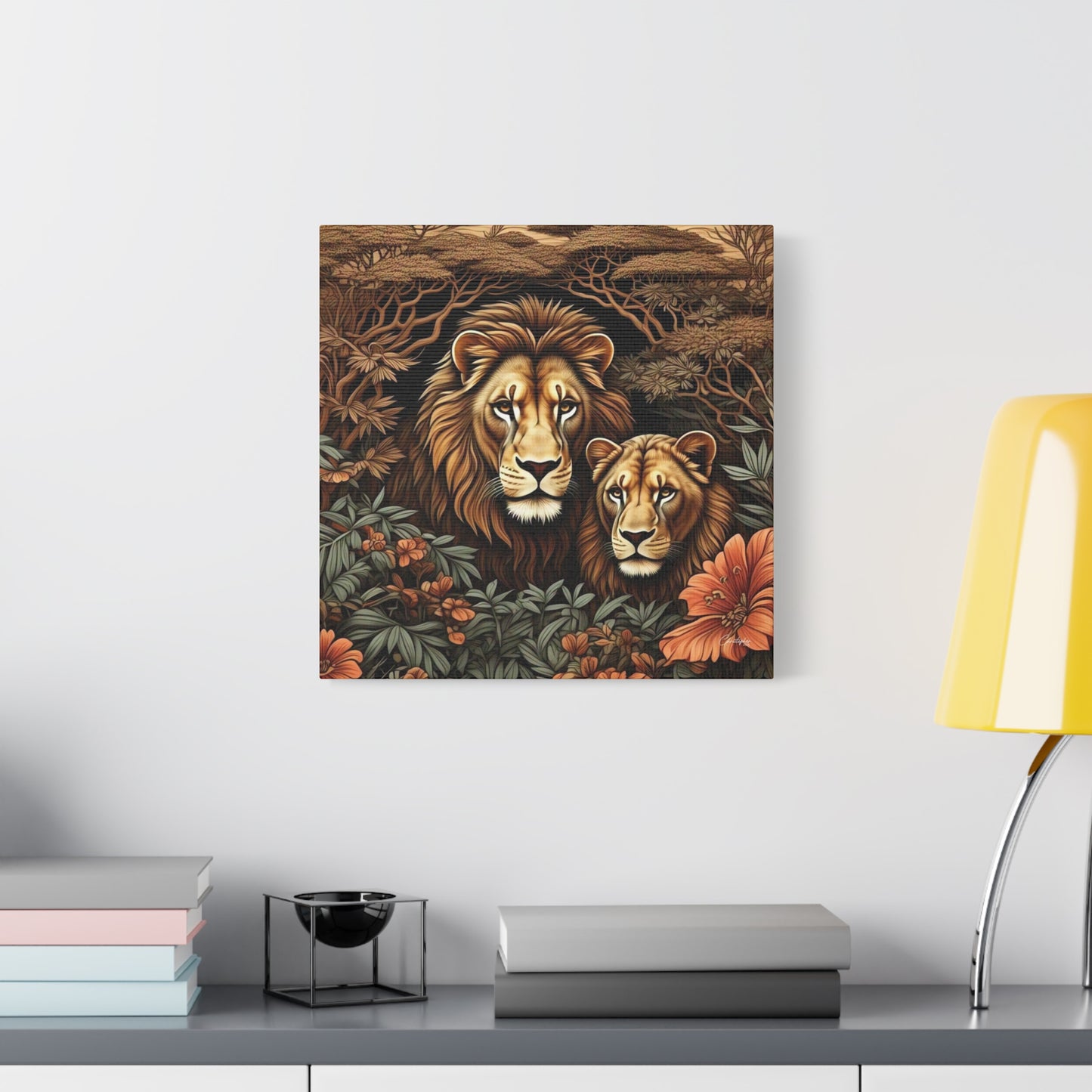 Majestic Lion Family Canvas Wall Art, Animal Lovers Decor, Wildlife Home Accent, Gift for Nature Enthusiasts, Meaningful Family Art