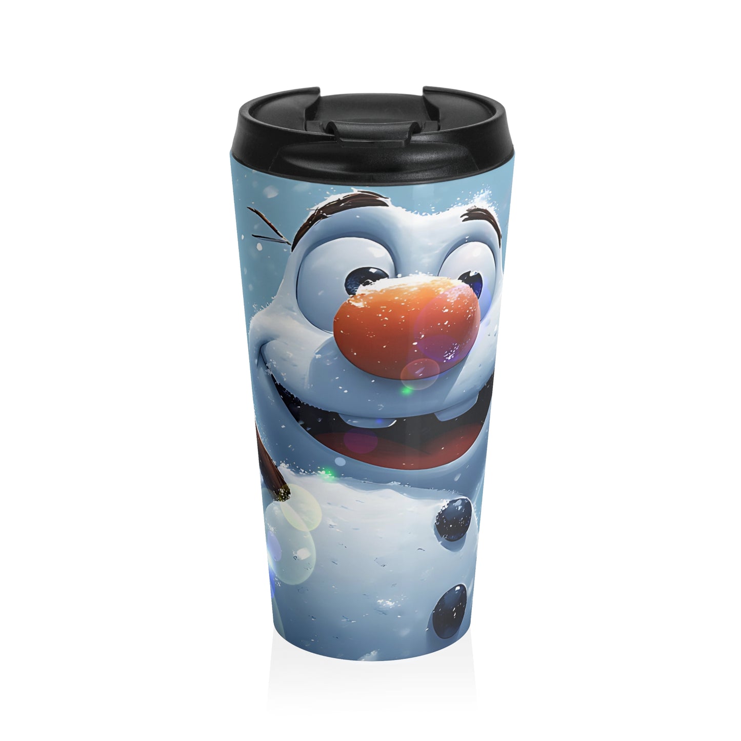 Winter Wonderland (christmas selfies) Stainless Steel Travel Mug with Whimsical Snowman Design