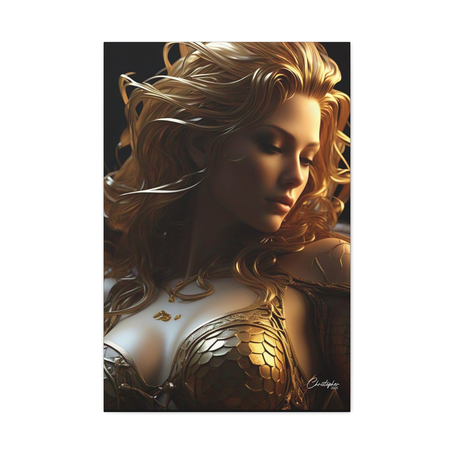 Fantasy Art Canvas Print - Serpent Goddess Home Decor