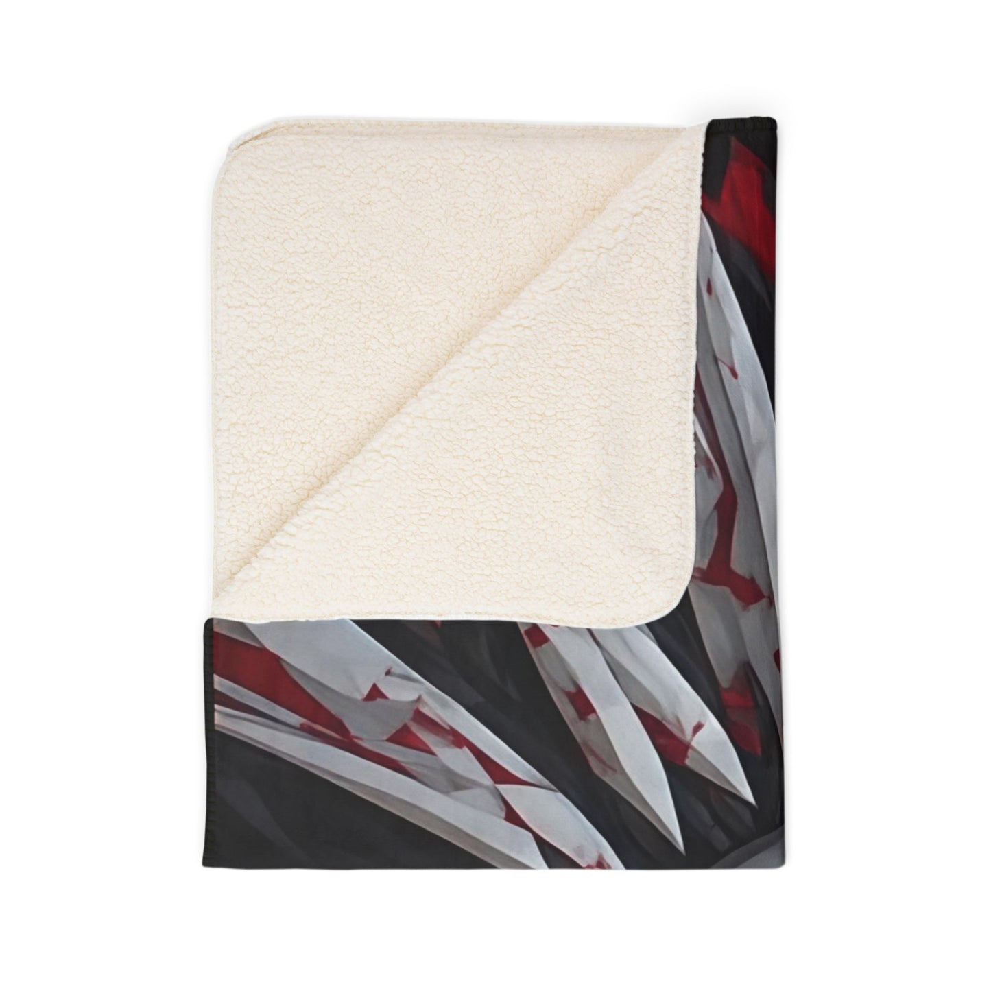 Horror Sunface Sherpa Blanket — Gothic Bloody Knife Mandala Throw