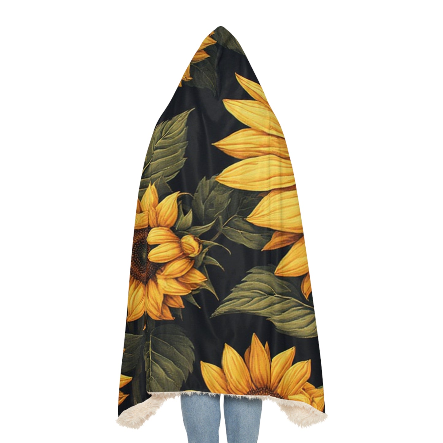 Sunflower Snuggle Blanket, Cozy Throw Blanket, Warm Fleece Wrap, Gift for Her, Home Decor for Fall