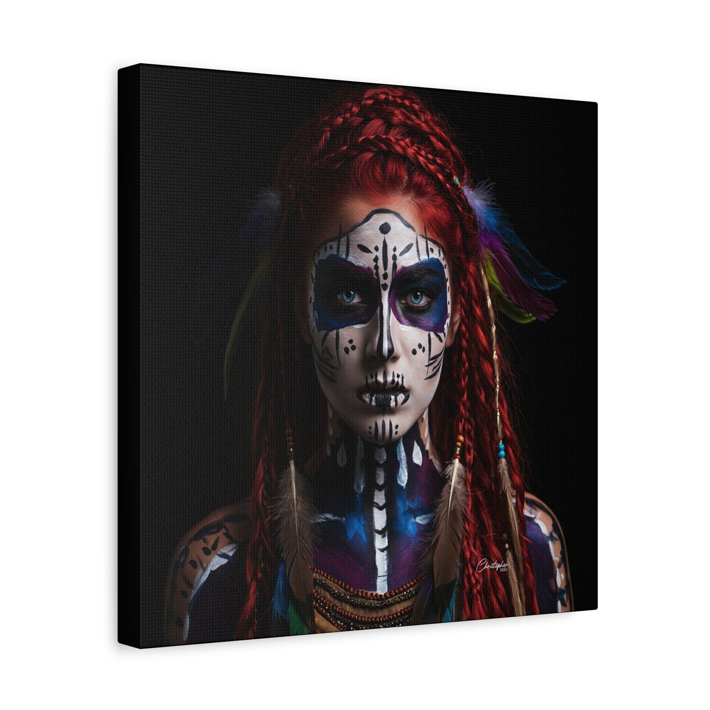 Colorful Tribal Art Canvas Print - Bohemian Home Decor