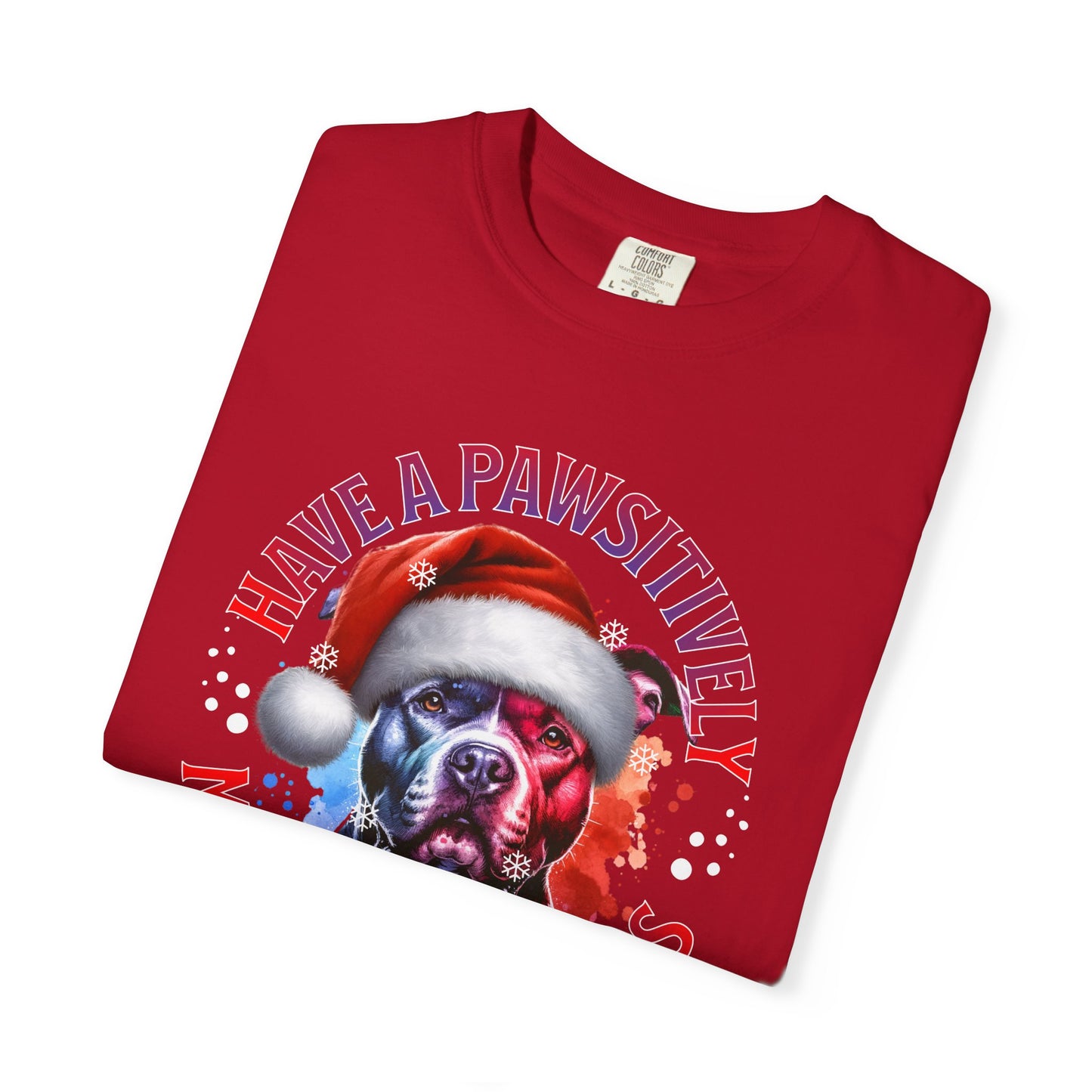 Have a Pawsitively Merry Christmas Pit Bull T-Shirt — Santa Dog Holiday Tee
