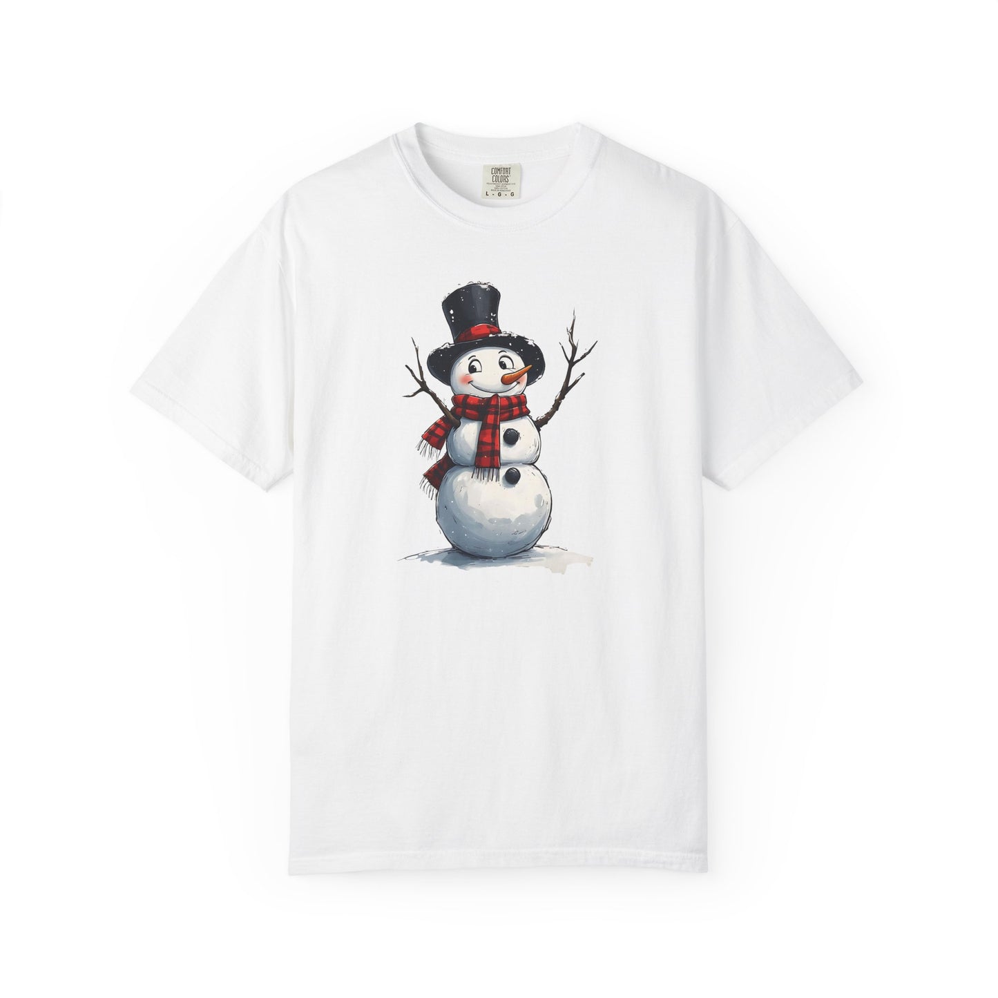 Snowman Tee — Cute Vintage Snowman with Scarf & Top Hat Holiday T-Shirt